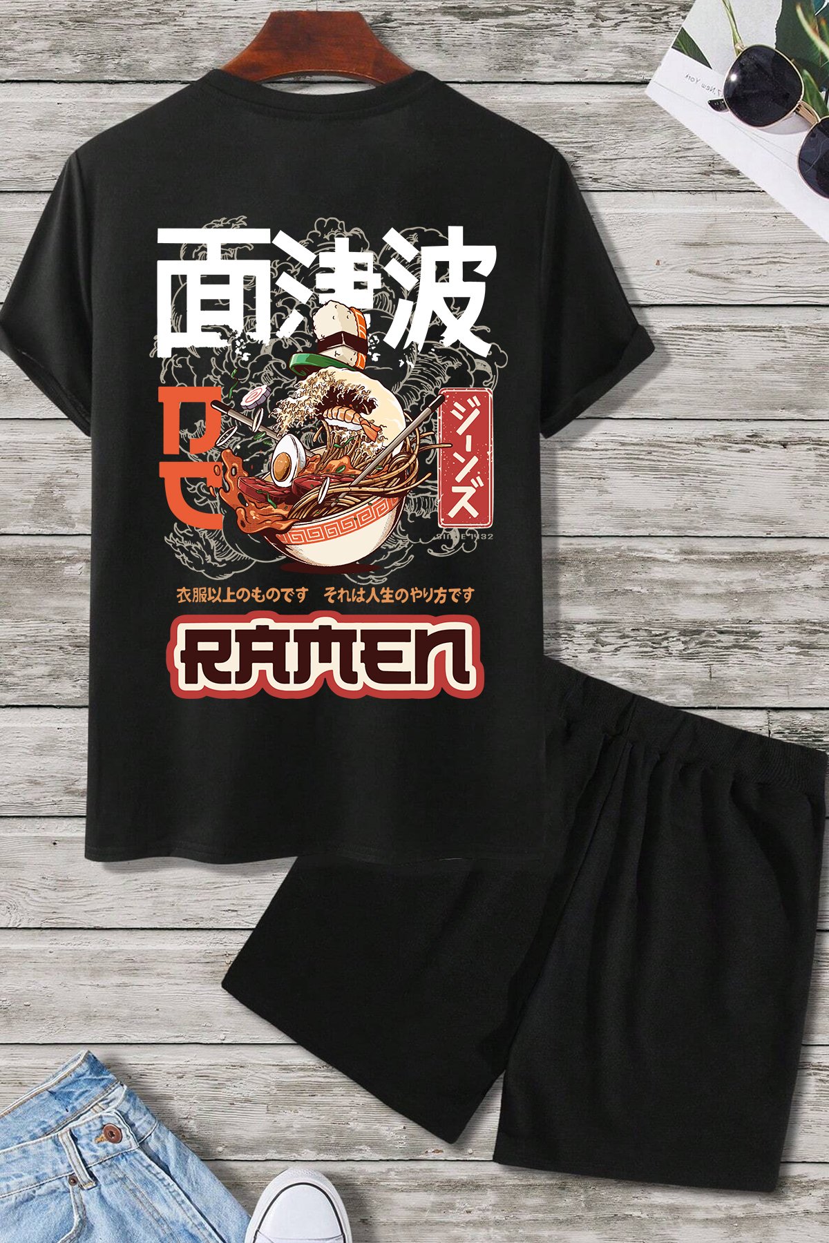 Ramen Baskı Şort Takım