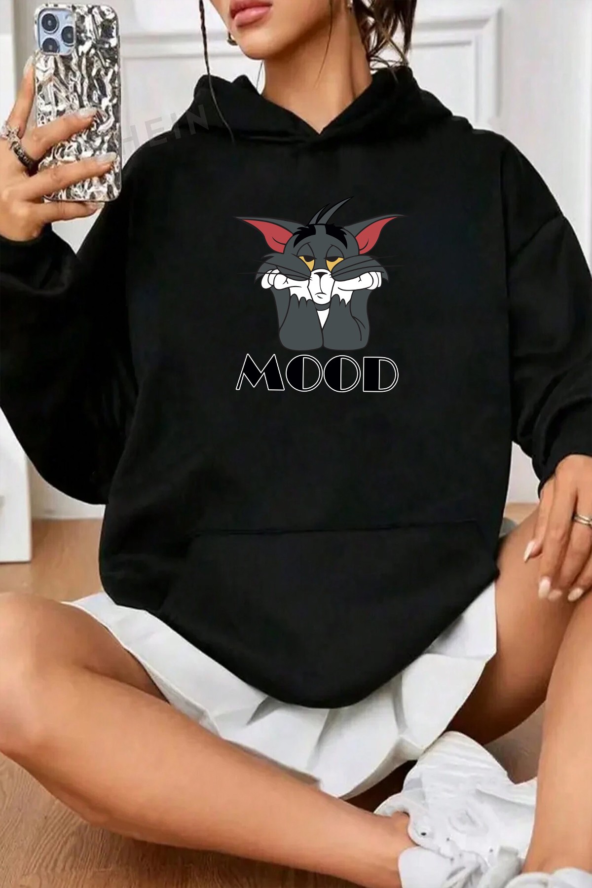 Mood Baskılı Unisex Oversize Sweatshirt