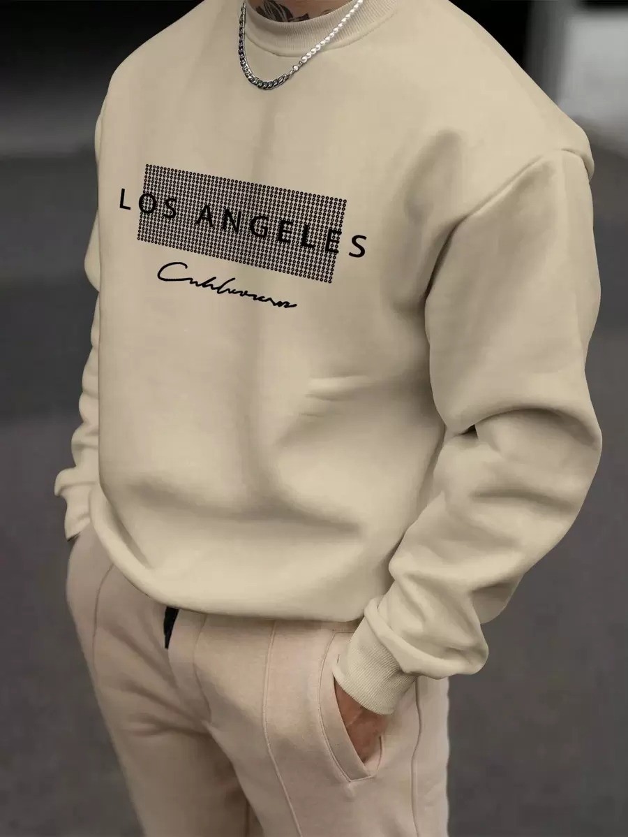 Unisex Los Angeles Baskılı Oversize Sweatshirt
