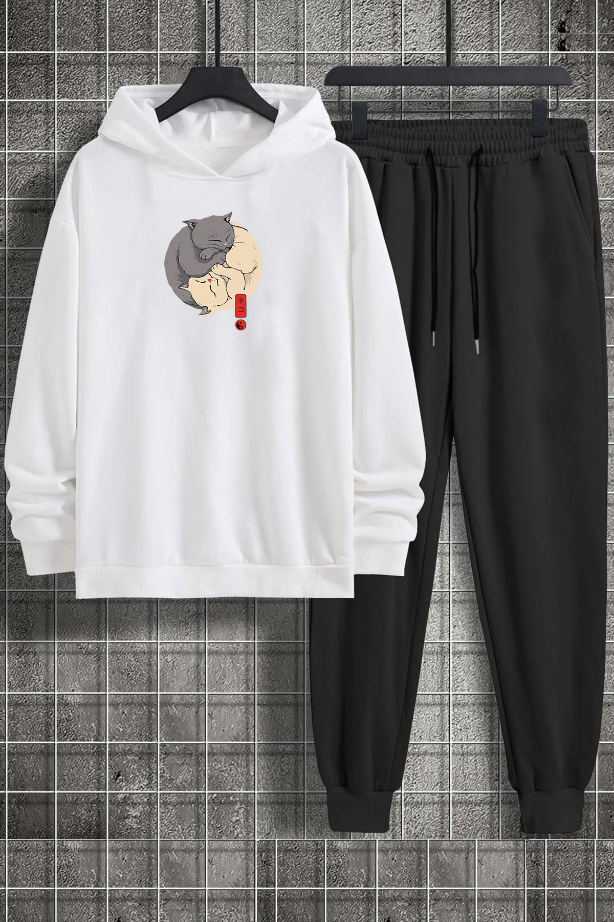 Unisex Shinobi Kedi Baskılı Eşofman Takımı