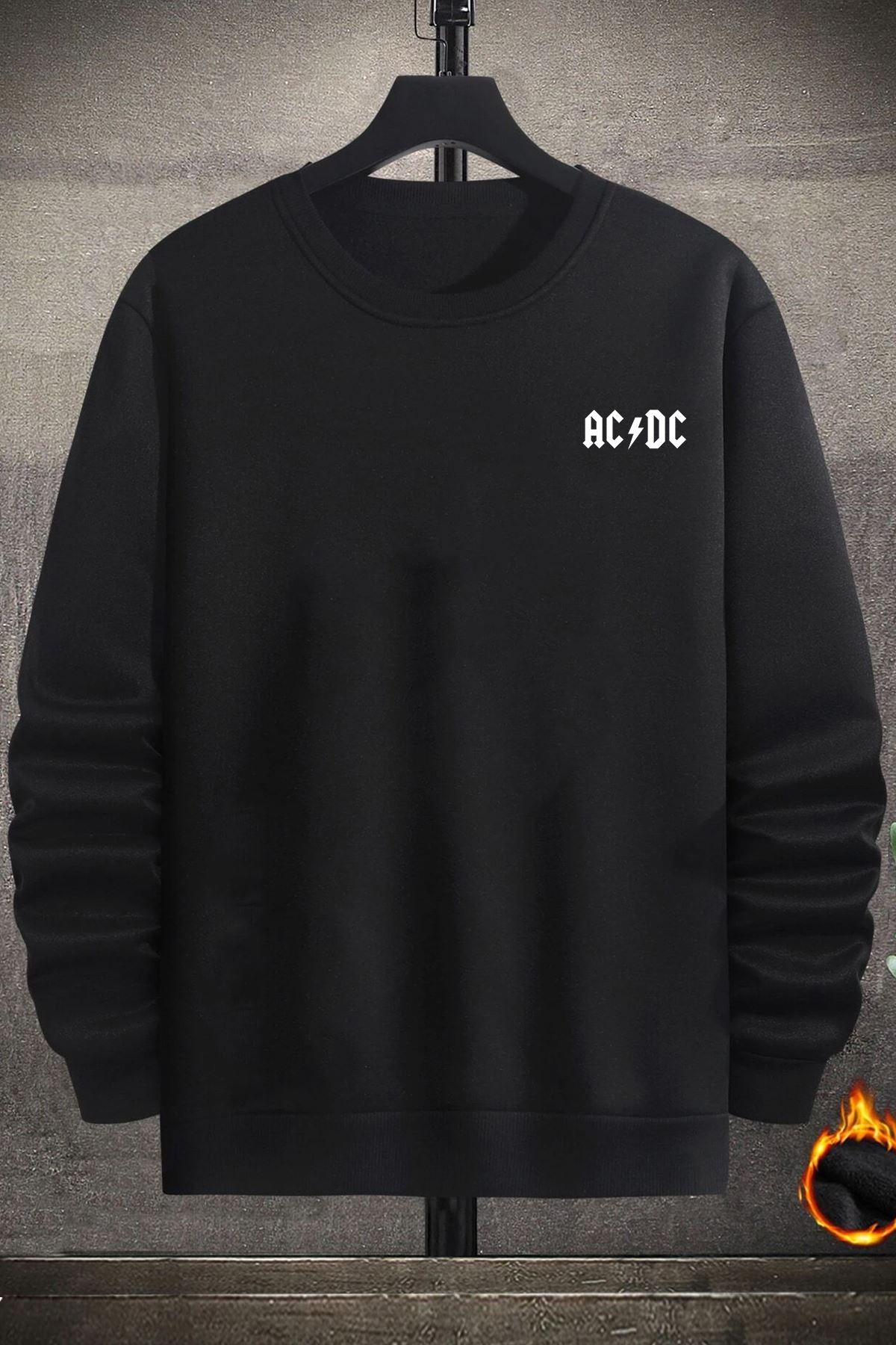 Unisex Acdc Bisiklet Yaka Sweatshirt