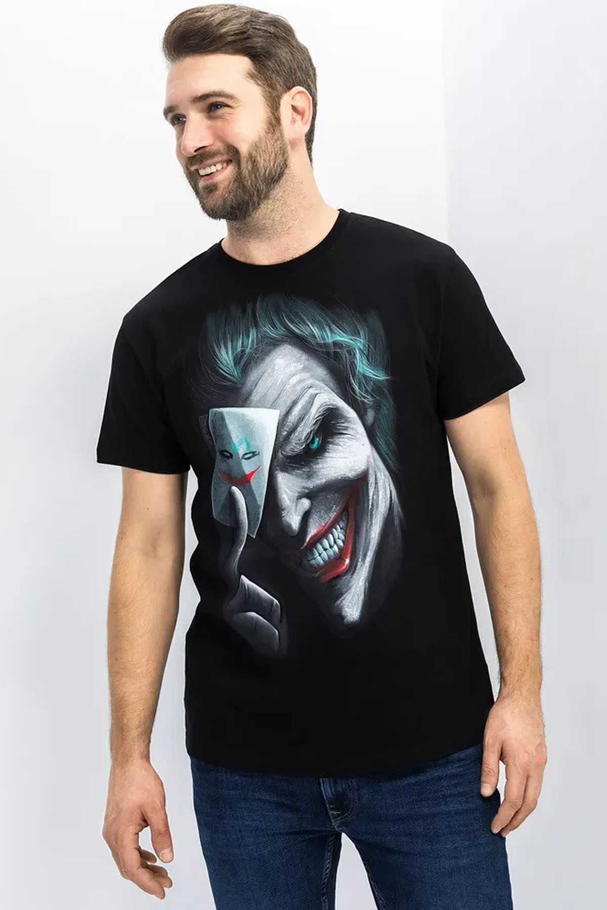 Unisex Joker Baskılı Oversize Tshirt