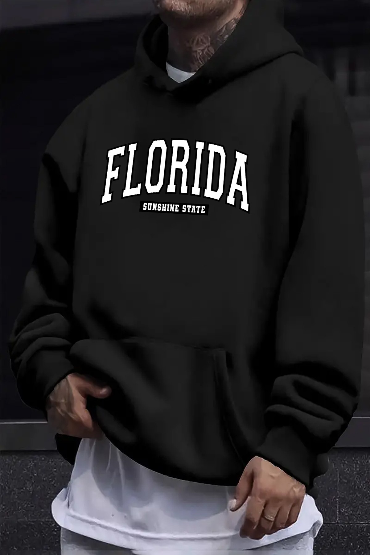 Florida Baskılı Oversize Sweatshirt