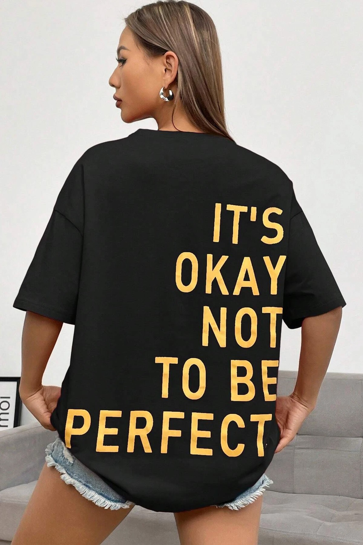 Unisex It's Okay Baskılı Tasarım Tshirt