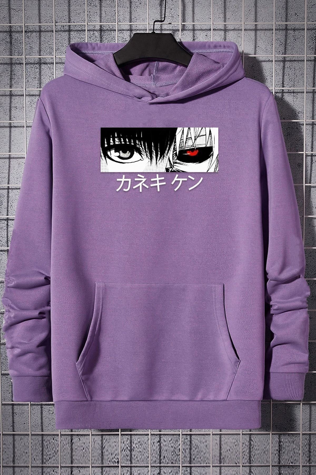 Ken Kaneki Baskılı Kapüşonlu Sweatshirt