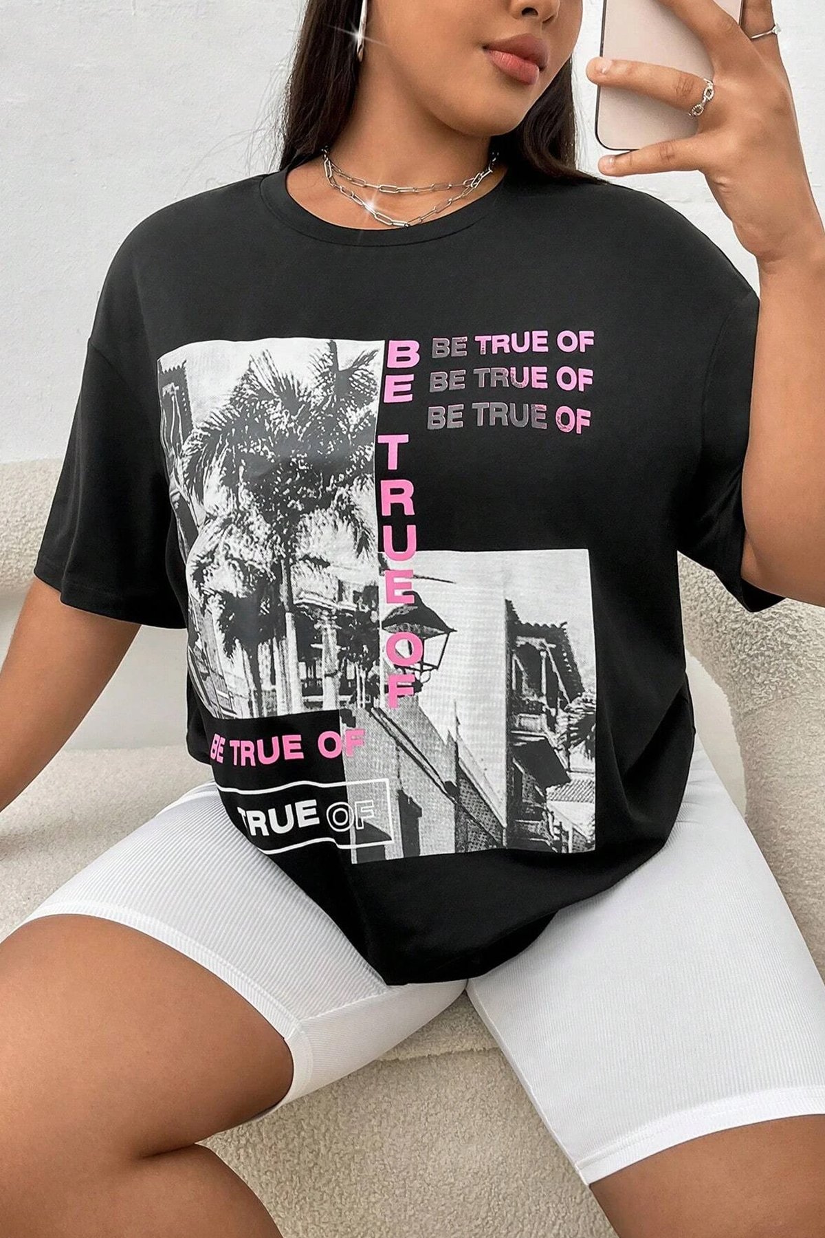 Unisex Be True Of Baskılı Tasarım Tshirt