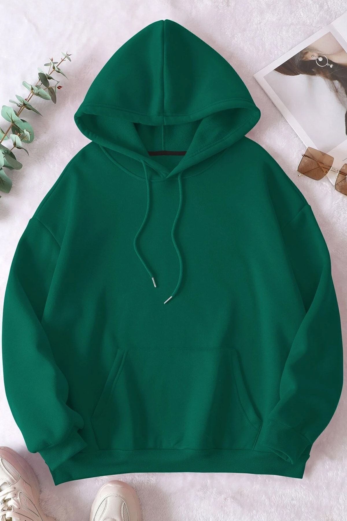 Pamuk Şardonlu Kapüşonlu Sweatshirt
