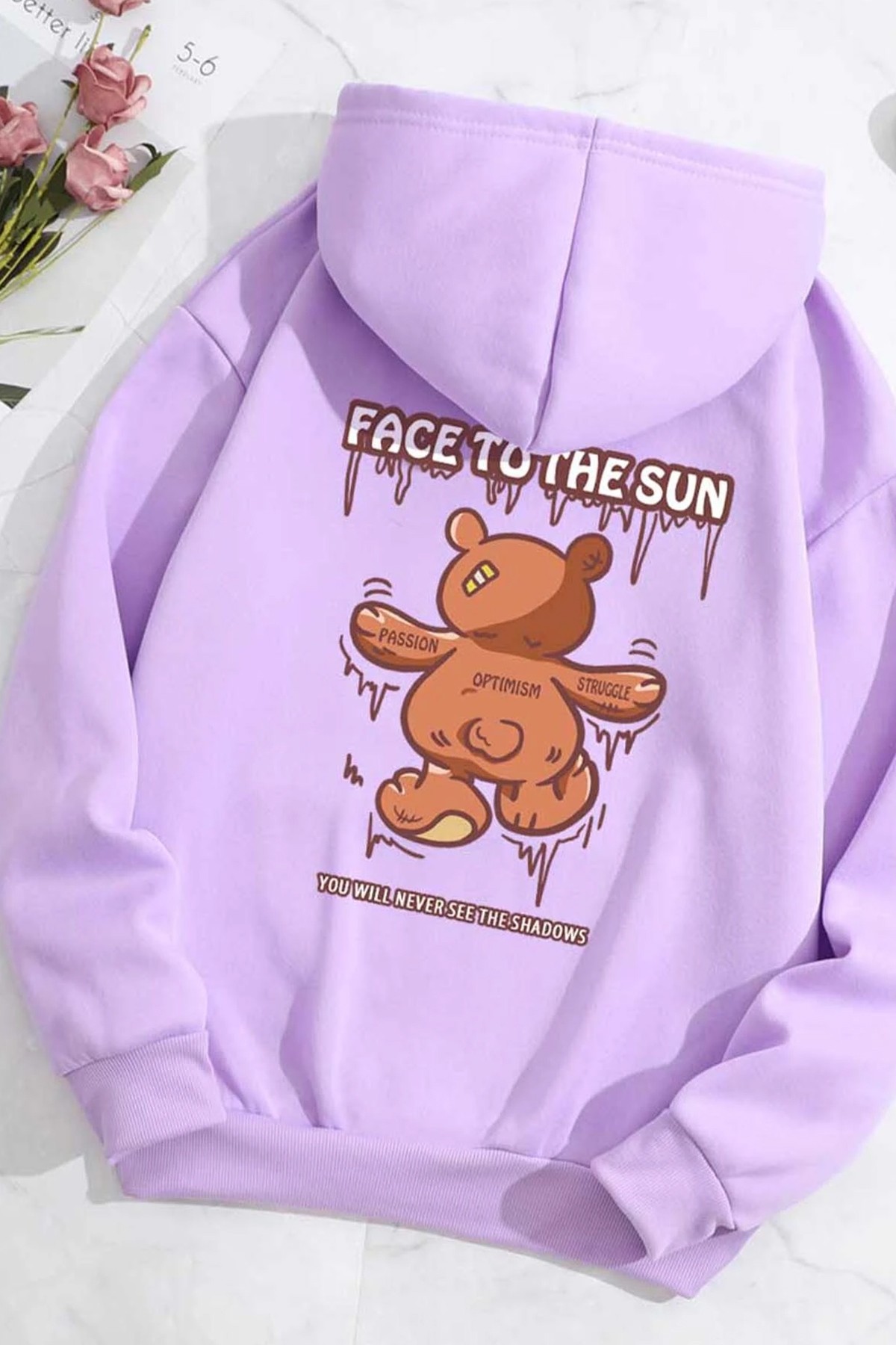 Unisex Face To The Sun Baskılı Sweatshirt