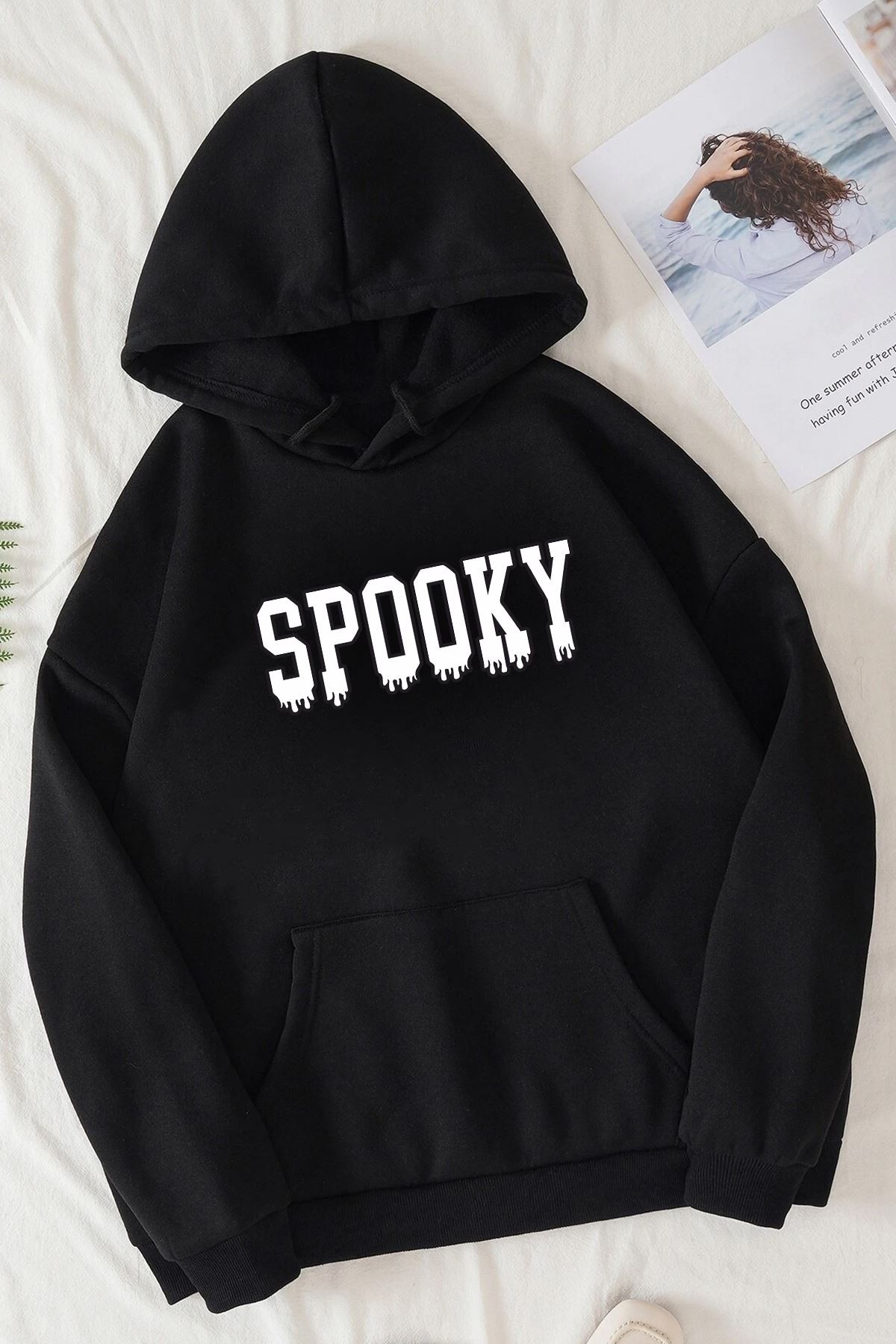 Unisex Spooky Baskılı Sweatshirt