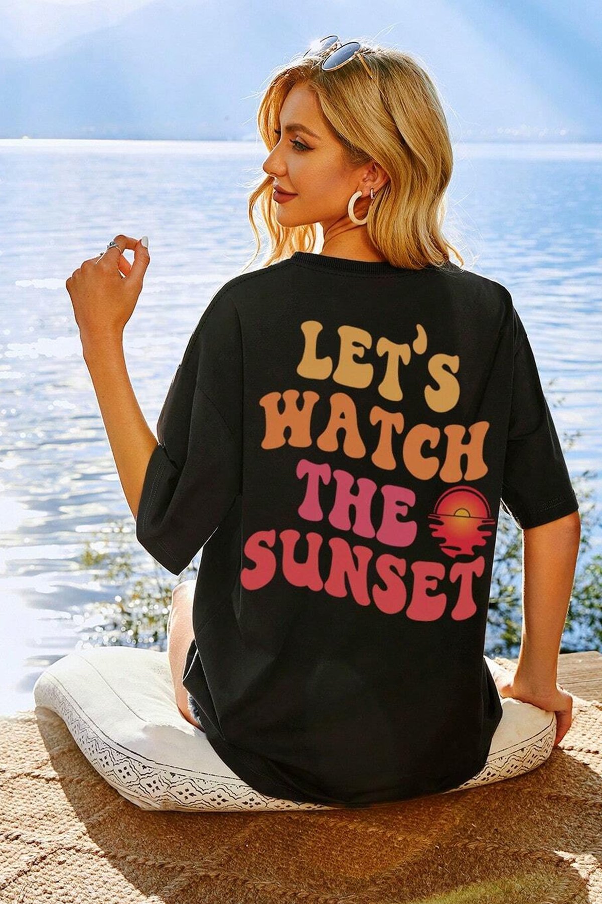 Unisex Lets Watch The Sunset Tasarım Tshirt