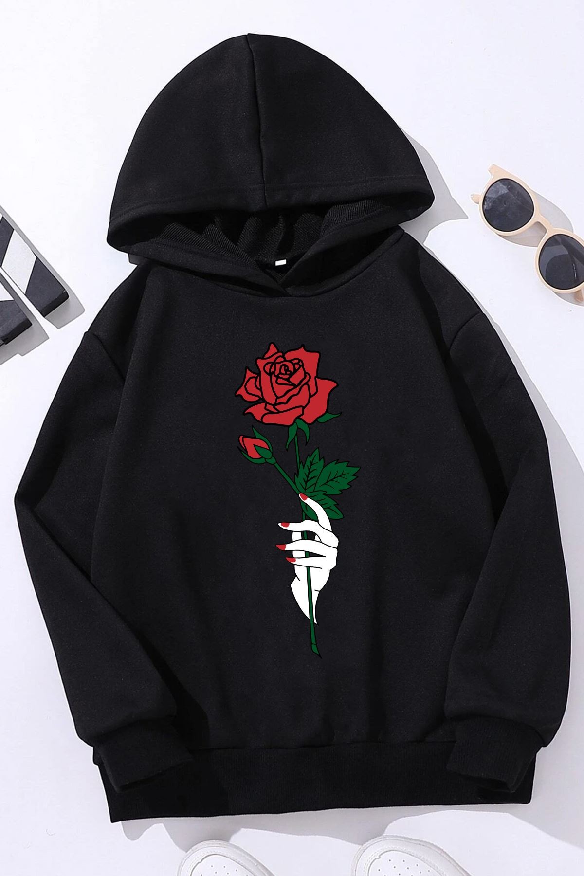 Çocuk Rose Baskılı Sweatshirt