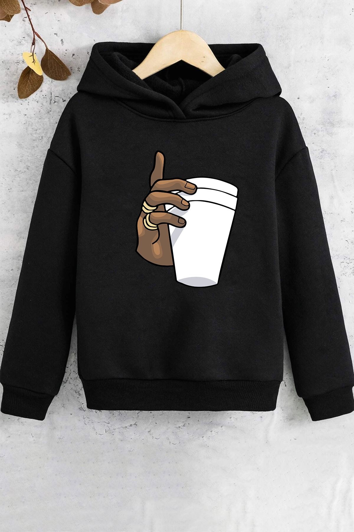 Çocuk Tupac Coffee Baskılı Sweatshirt