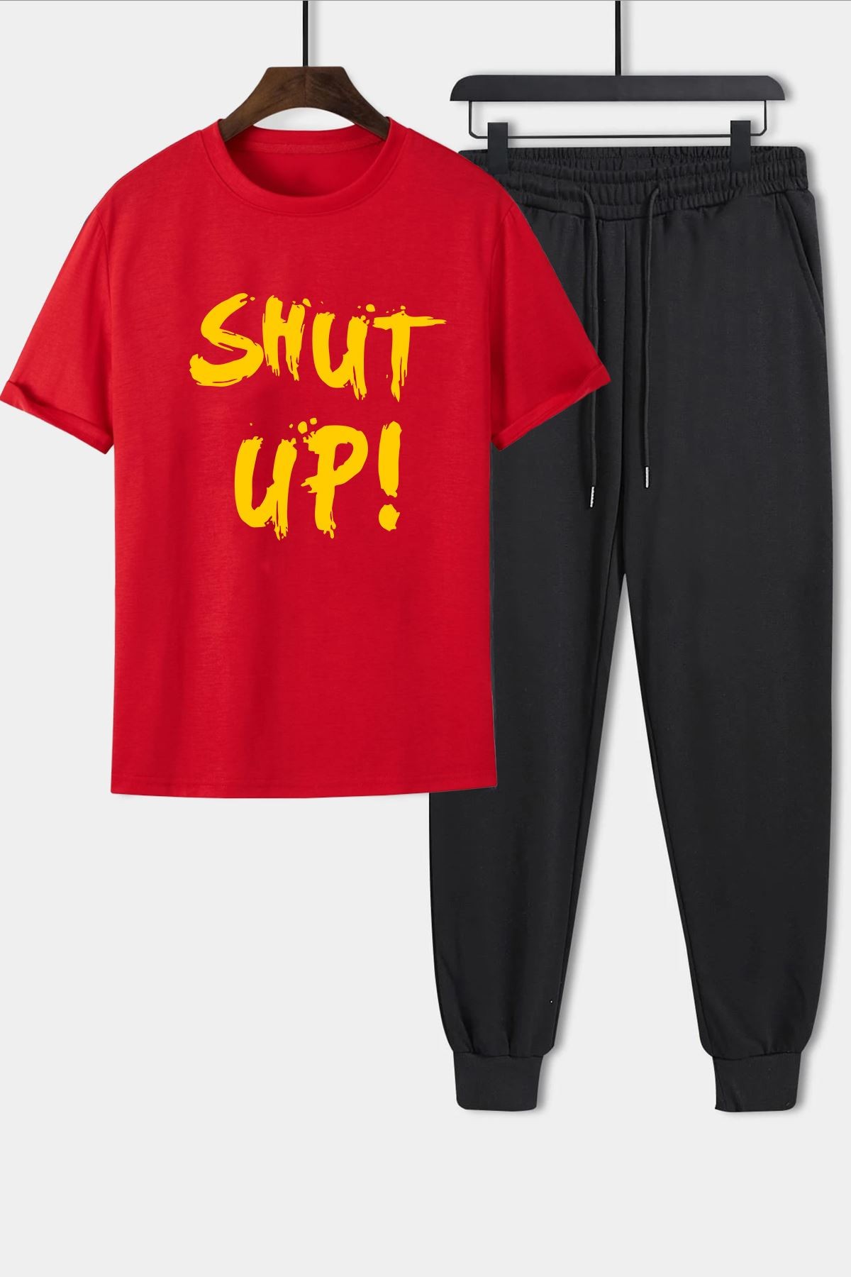 Unisex Shut Up Baskılı 2'li Eşofman Takımı