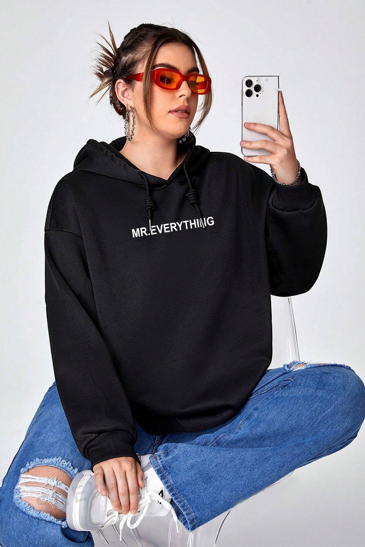 Mr. Everyting Baskılı Oversize Sweatshirt