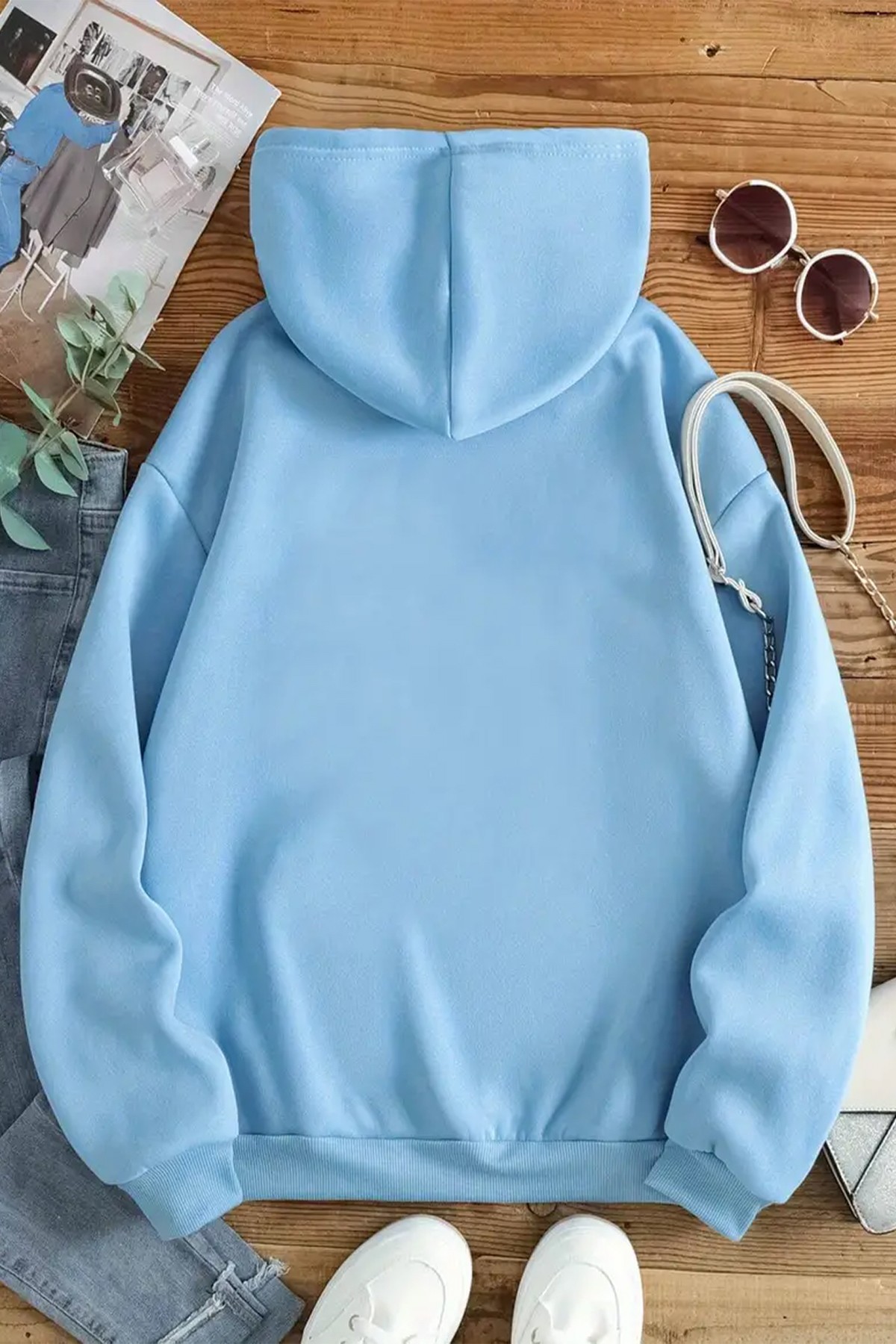 Meraklı Ördek Baskılı Oversize Sweatshirt