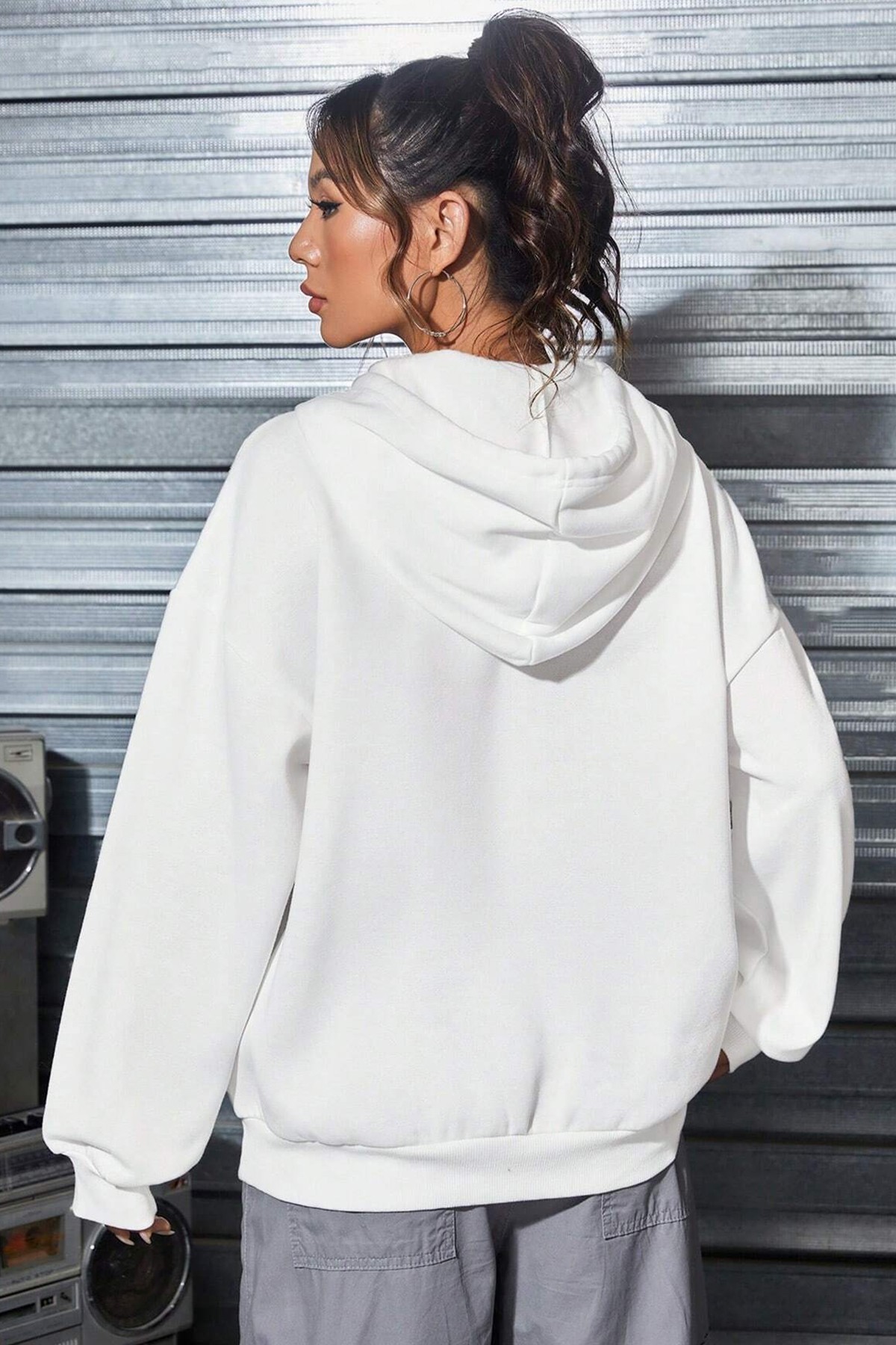 Mood Baskılı Unisex Oversize Sweatshirt