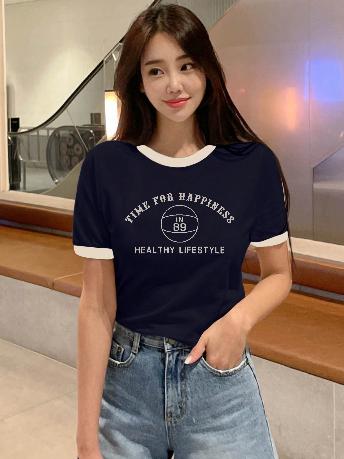 Unisex Time For Happiness Baskılı Tasarım Tshirt