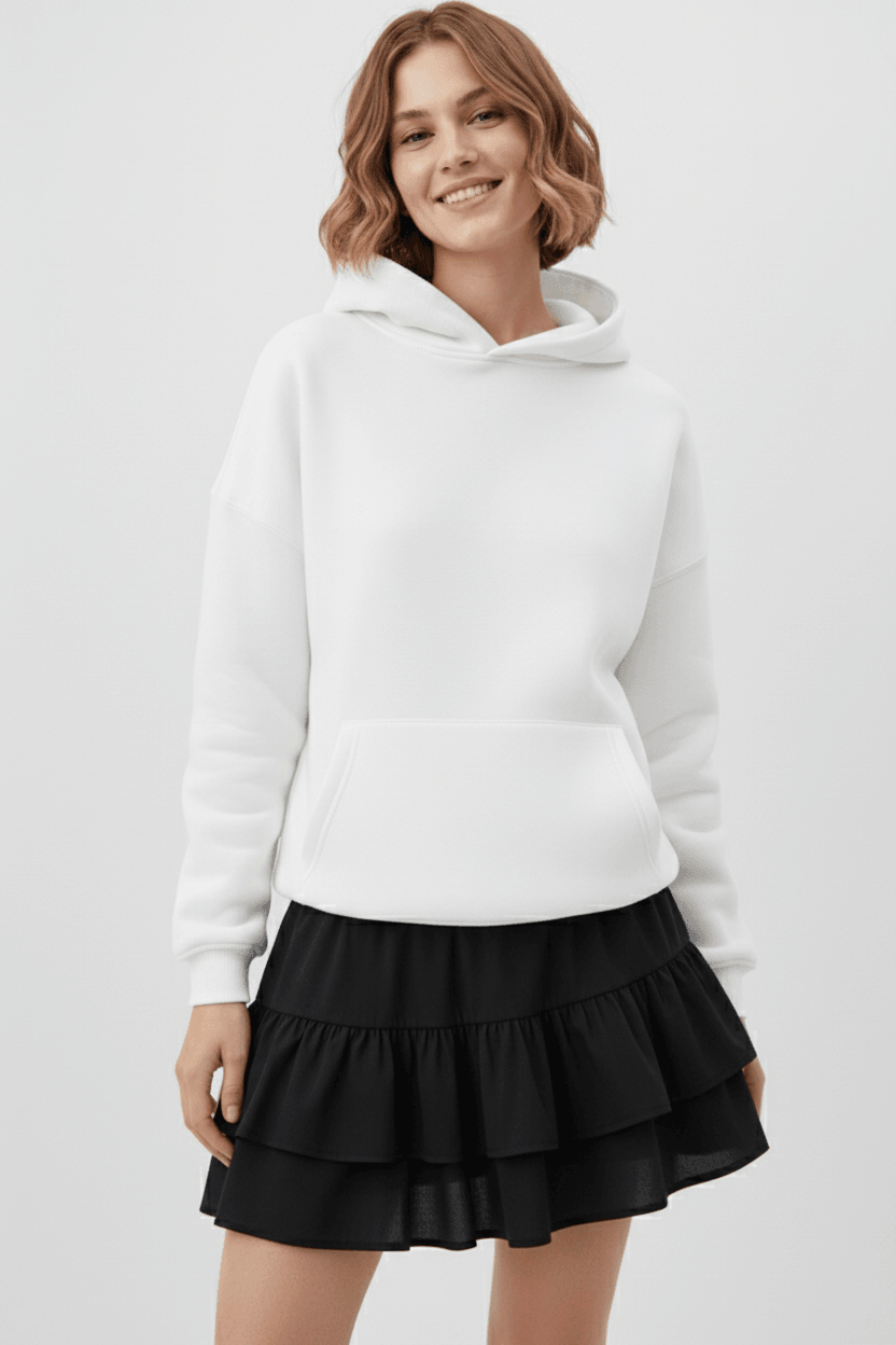 Unisex Yumuşak Dokulu Düz 3 İplik Oversize Sweatshirt – Sade ve Modern Görünüm