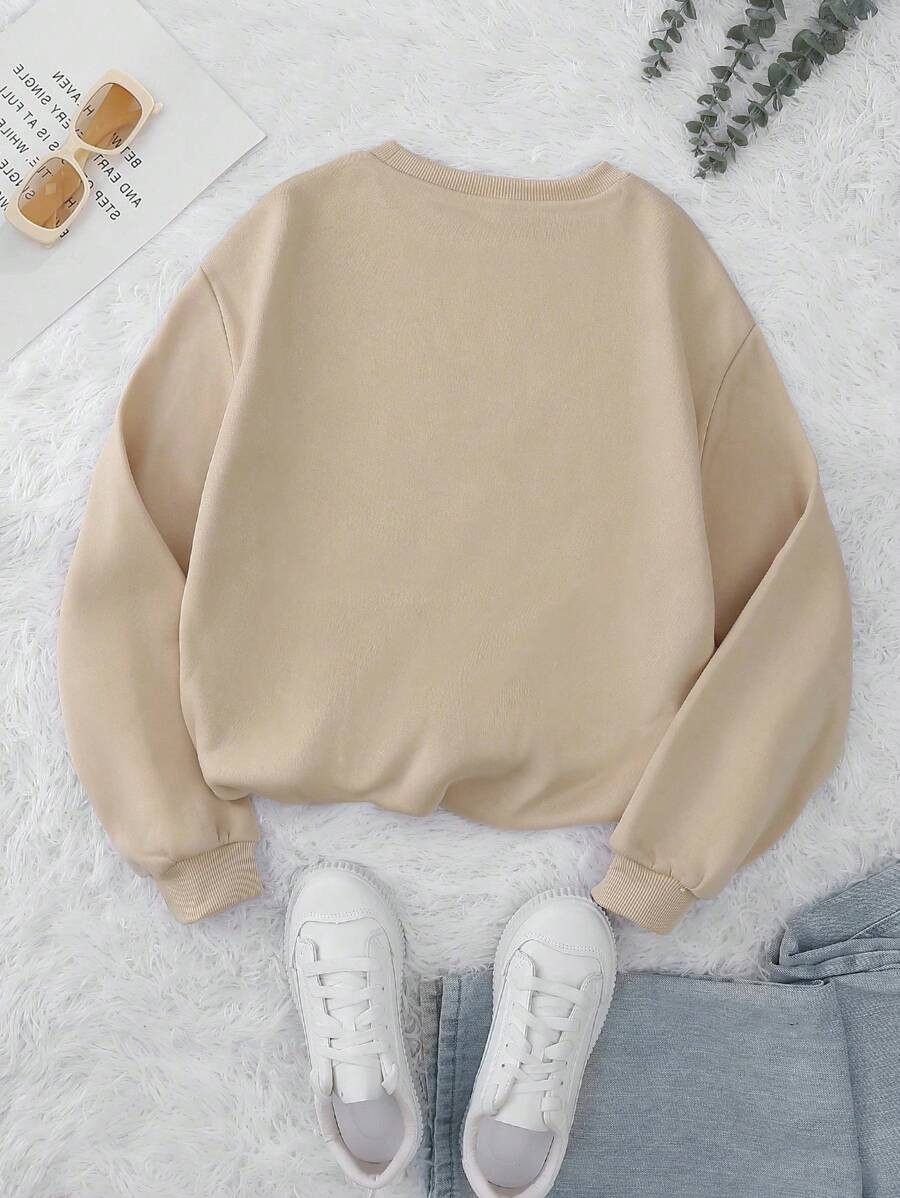 Unisex Teach Baskılı Oversize Sweatshirt