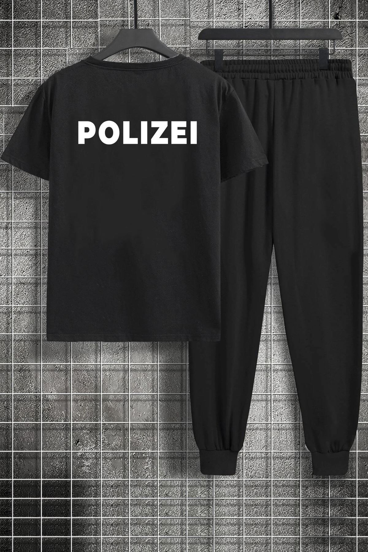 Unisex Polizei Baskılı 2'li Eşofman Takımı