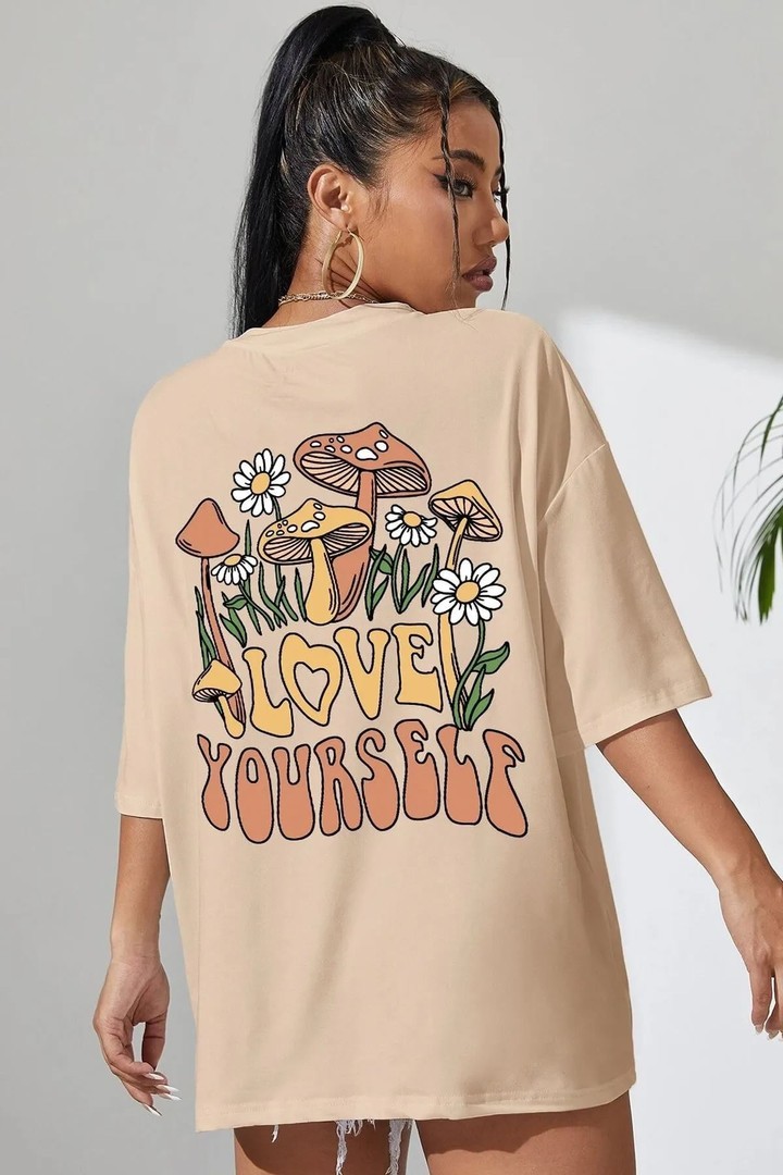 Unisex Love Yourself Baskılı T-shirt