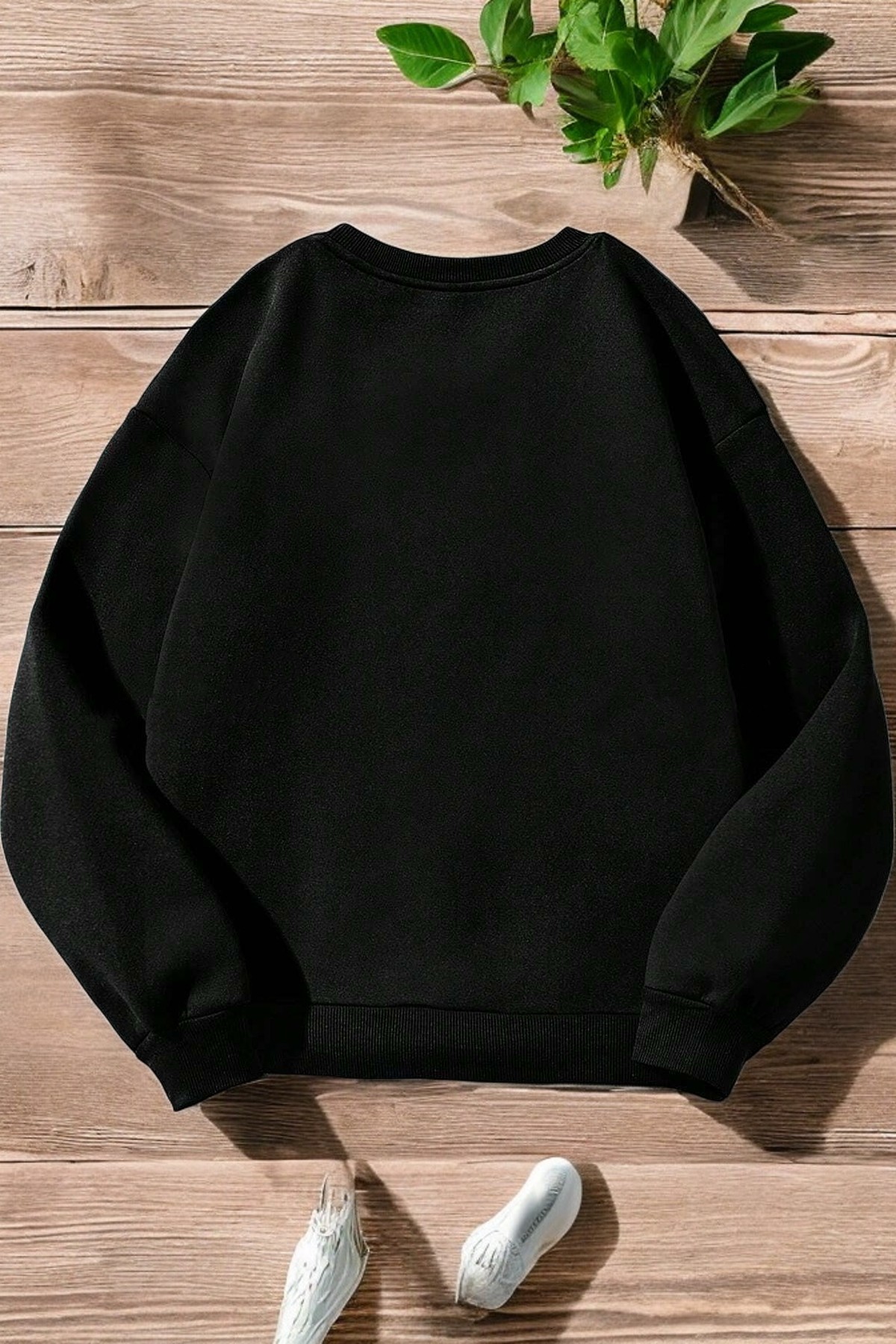 Unisex Mona Lisa Baskılı Bisiklet Yaka Sweatshirt