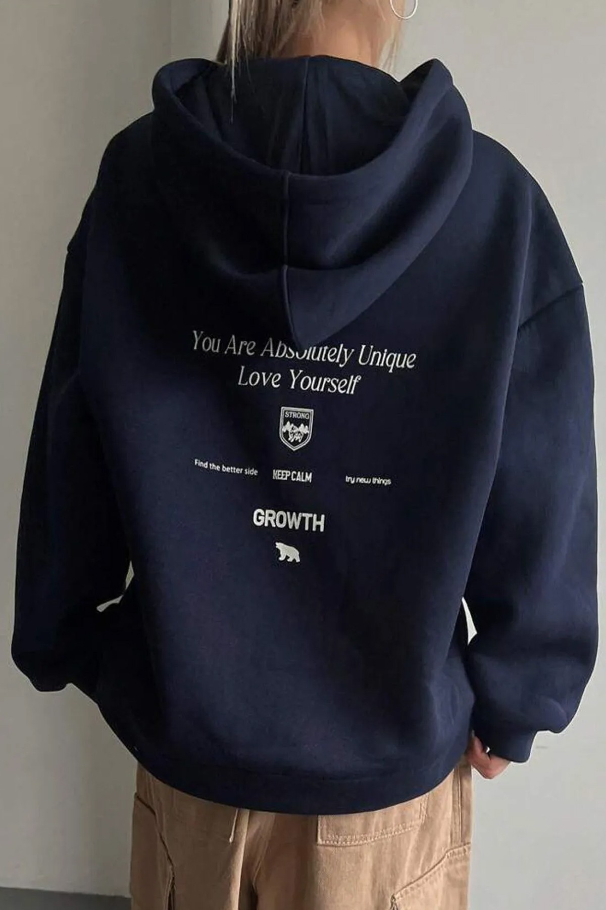 Calm Baskılı Oversize Sweatshirt