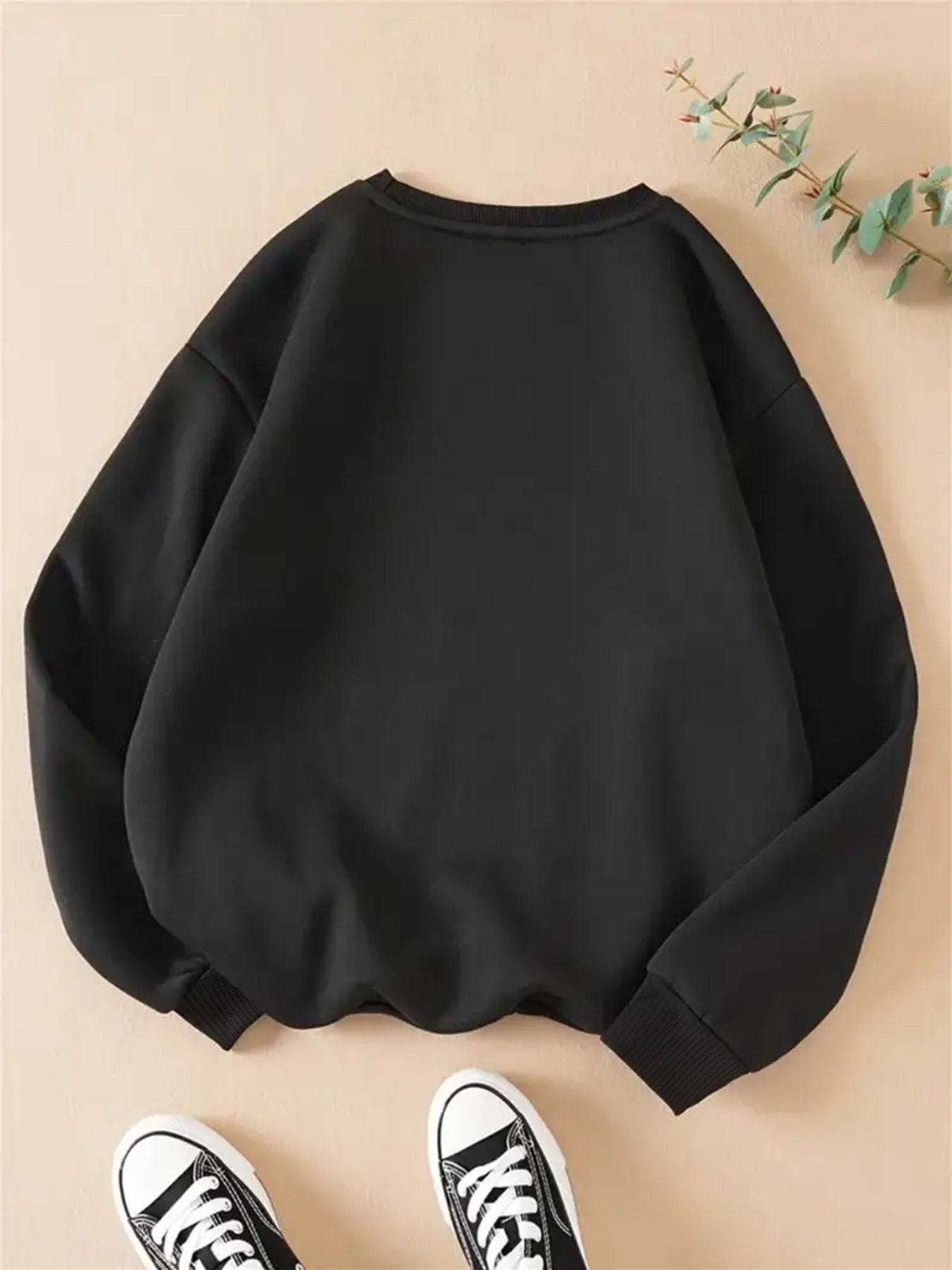 Unisex Eriyen Kalpler Baskılı Tasarım Oversize Sweatshirt