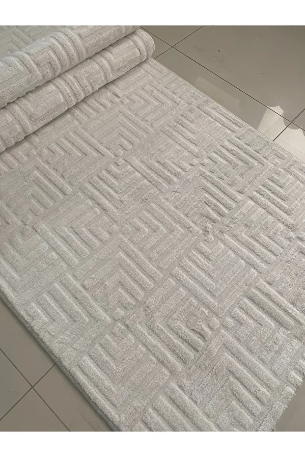Çeşme Krem Kaymaz Tabanlı Elit Bukle Kesme Salon Koridor Mutfak Halısı Yolluk