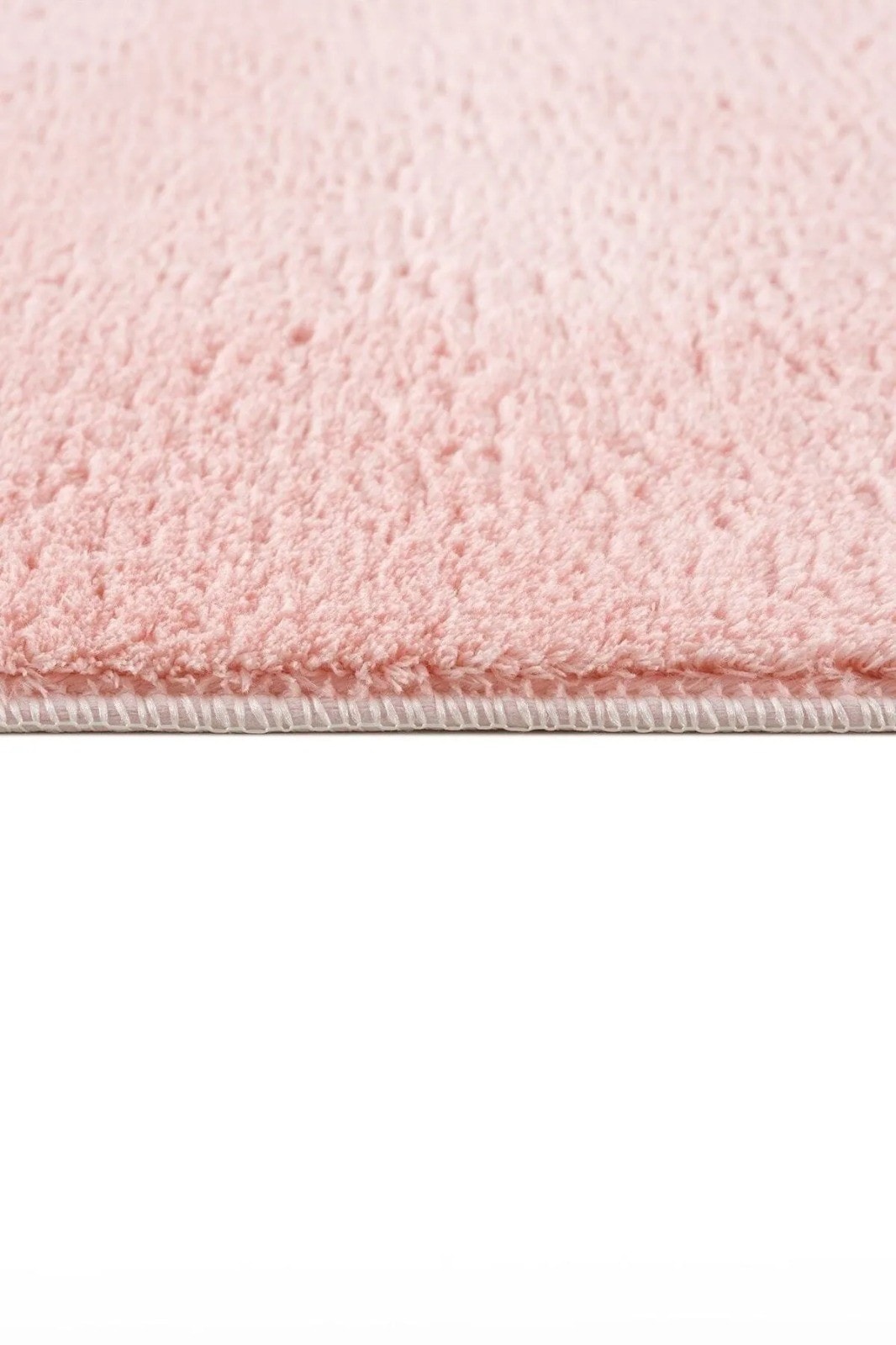 Pembe Kaymaz Taban Yıkanabilir Pofuduk Lüx Post Peluş Kesme Halı Yolluk