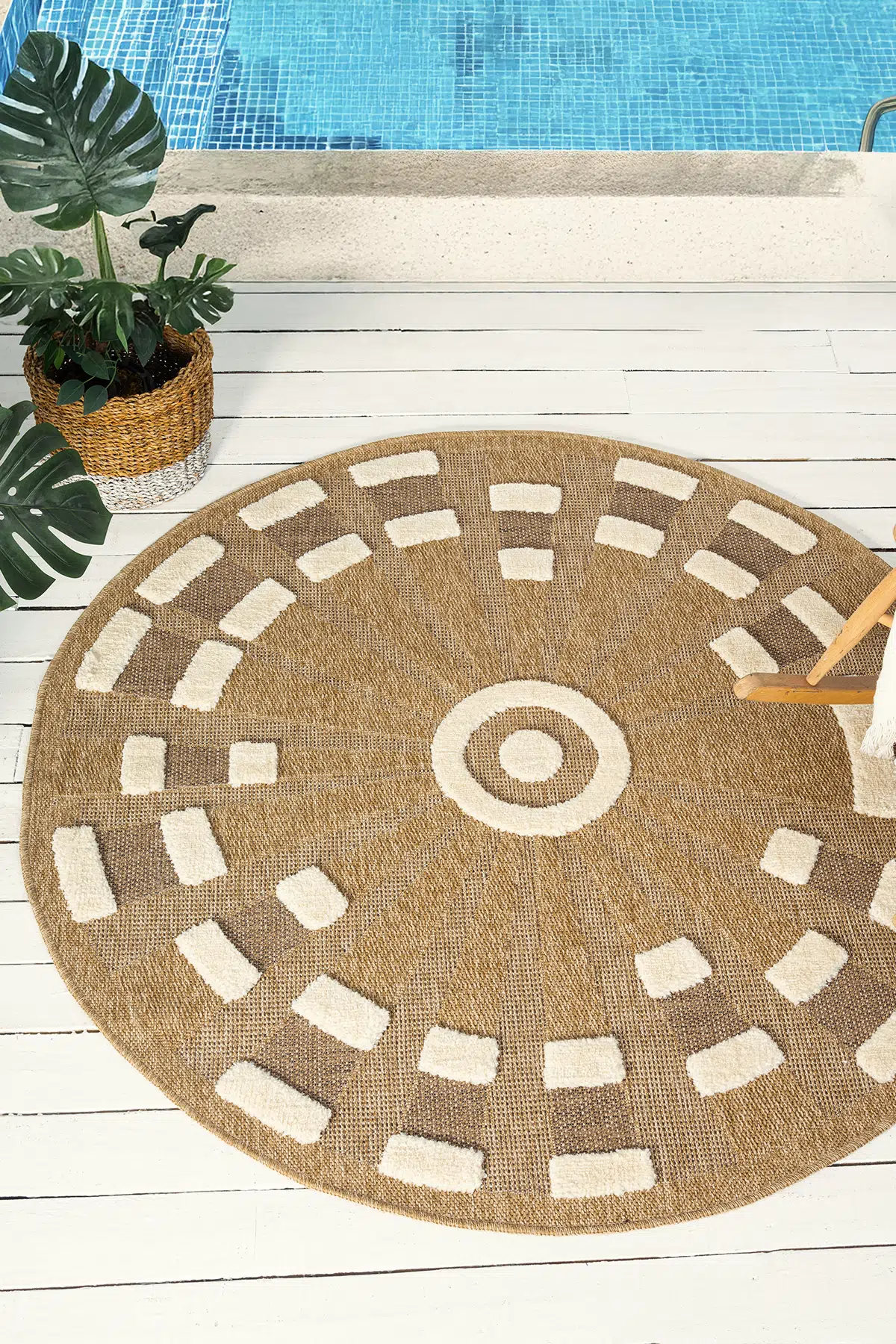 Marakeş 677 Kahve Yuvarlak