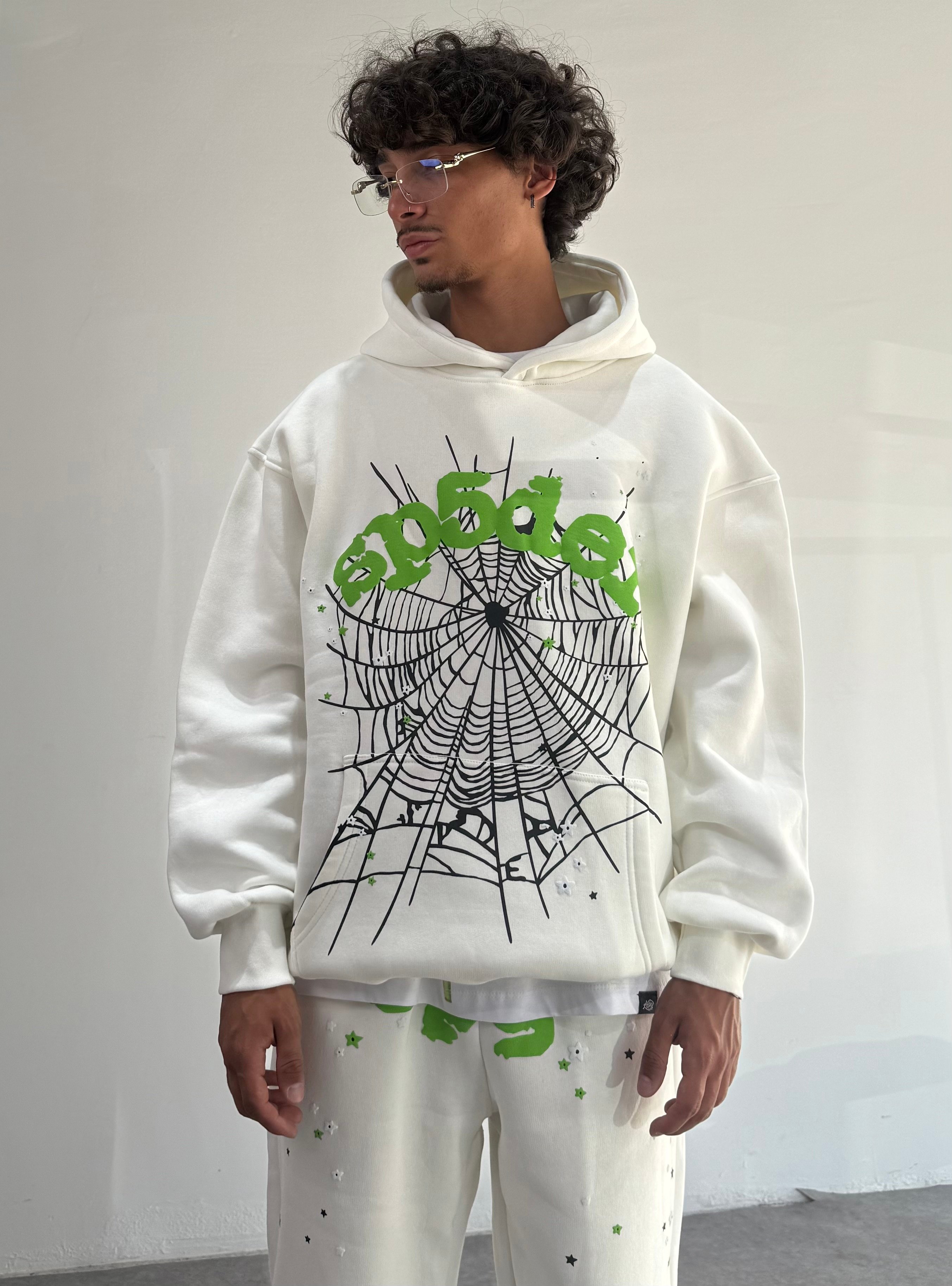 Spider Baskılı Oversize Sweatshirt  - Beyaz