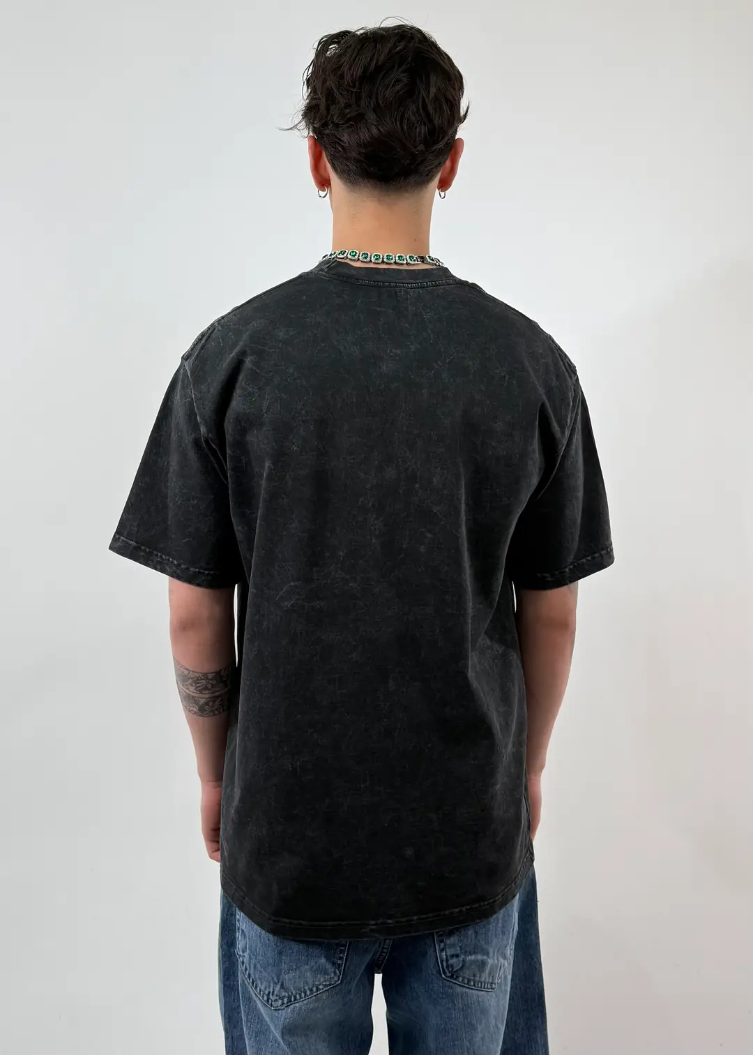 ZAEESTUDIO Taşlı Acıd Wash Oversize Premium Tişört
