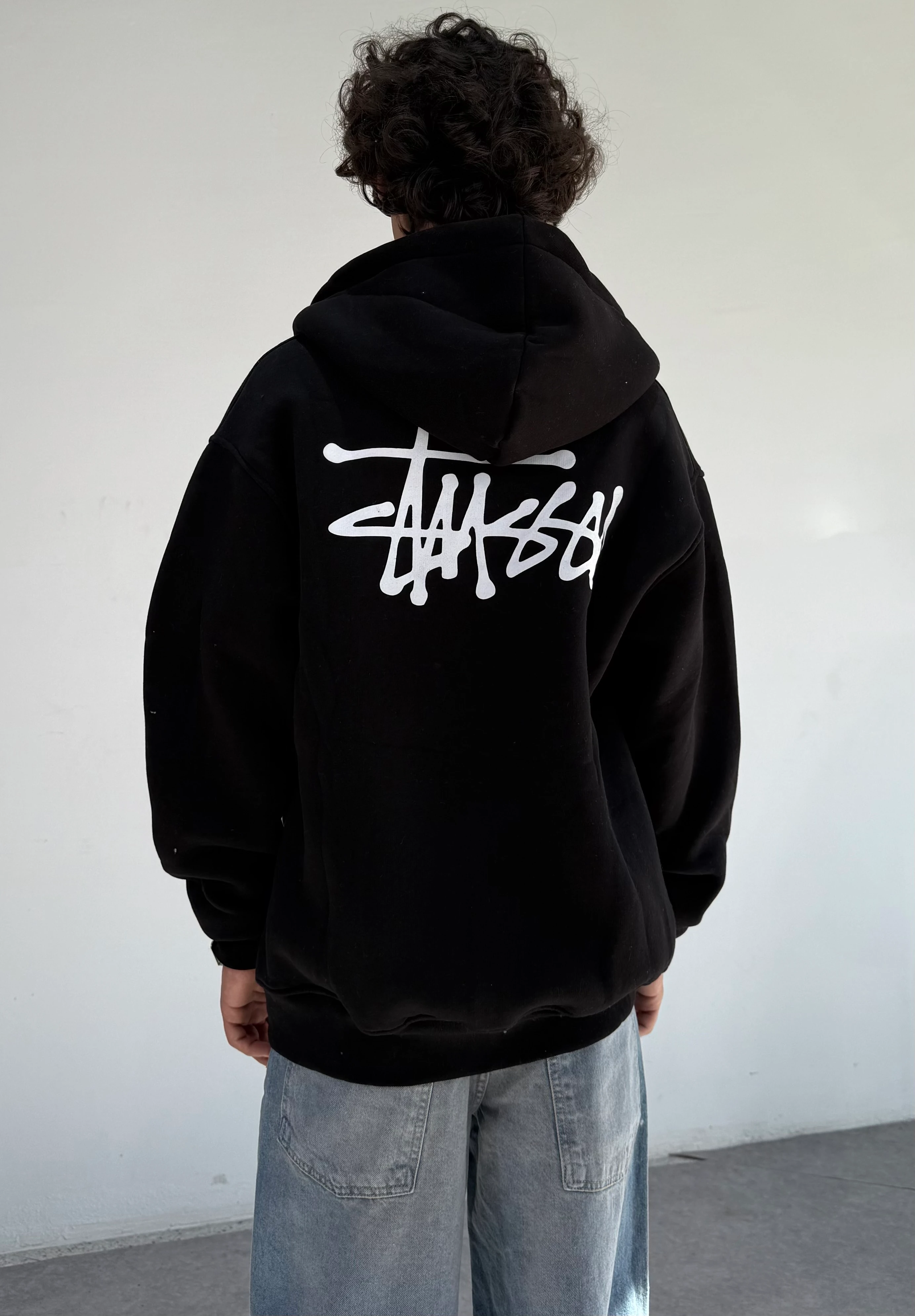 Stussy Baskılı Oversize Fermuarlı Sweatshirt