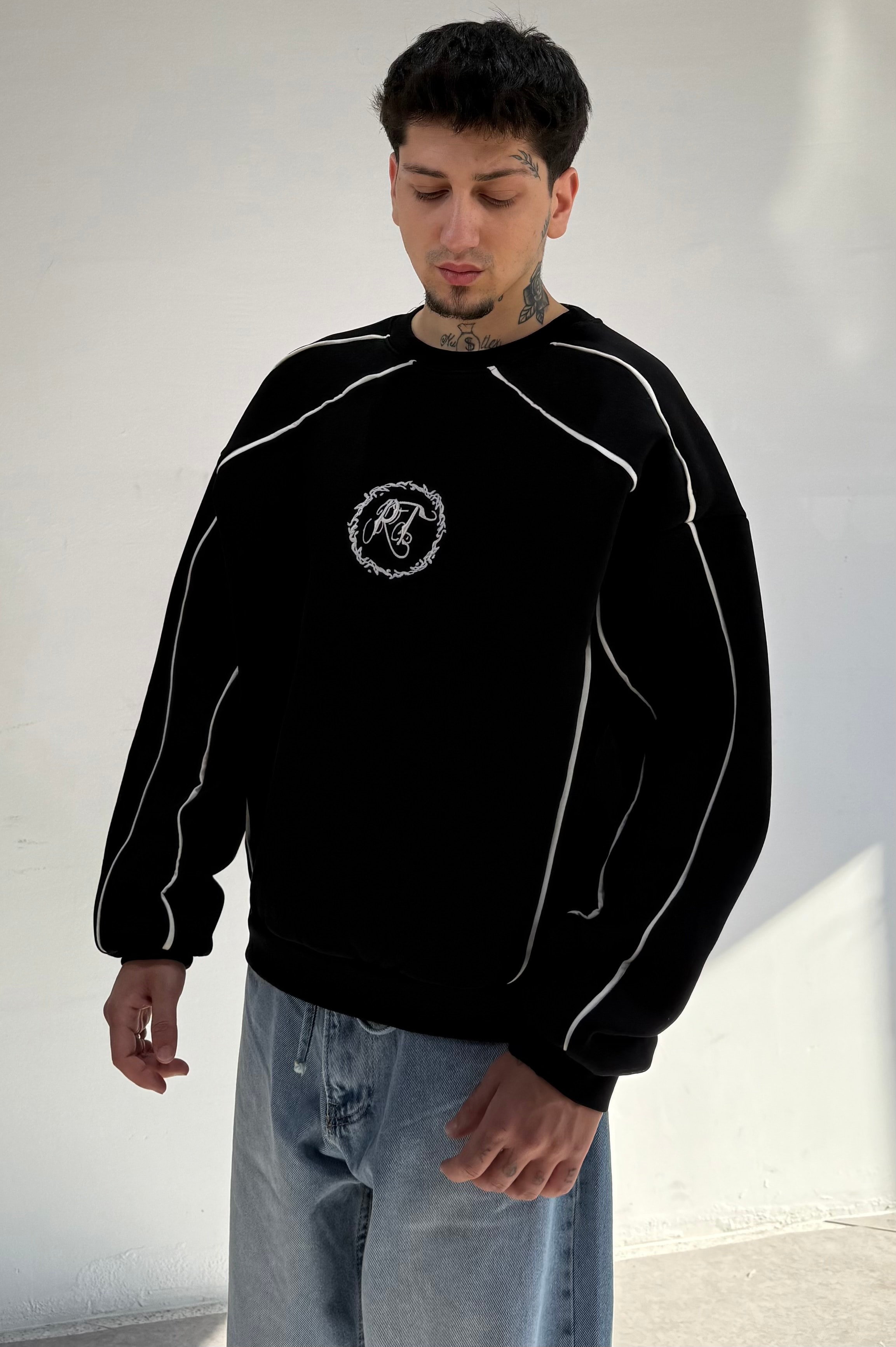 Biye Geçişli Oversize Premium Sweat 