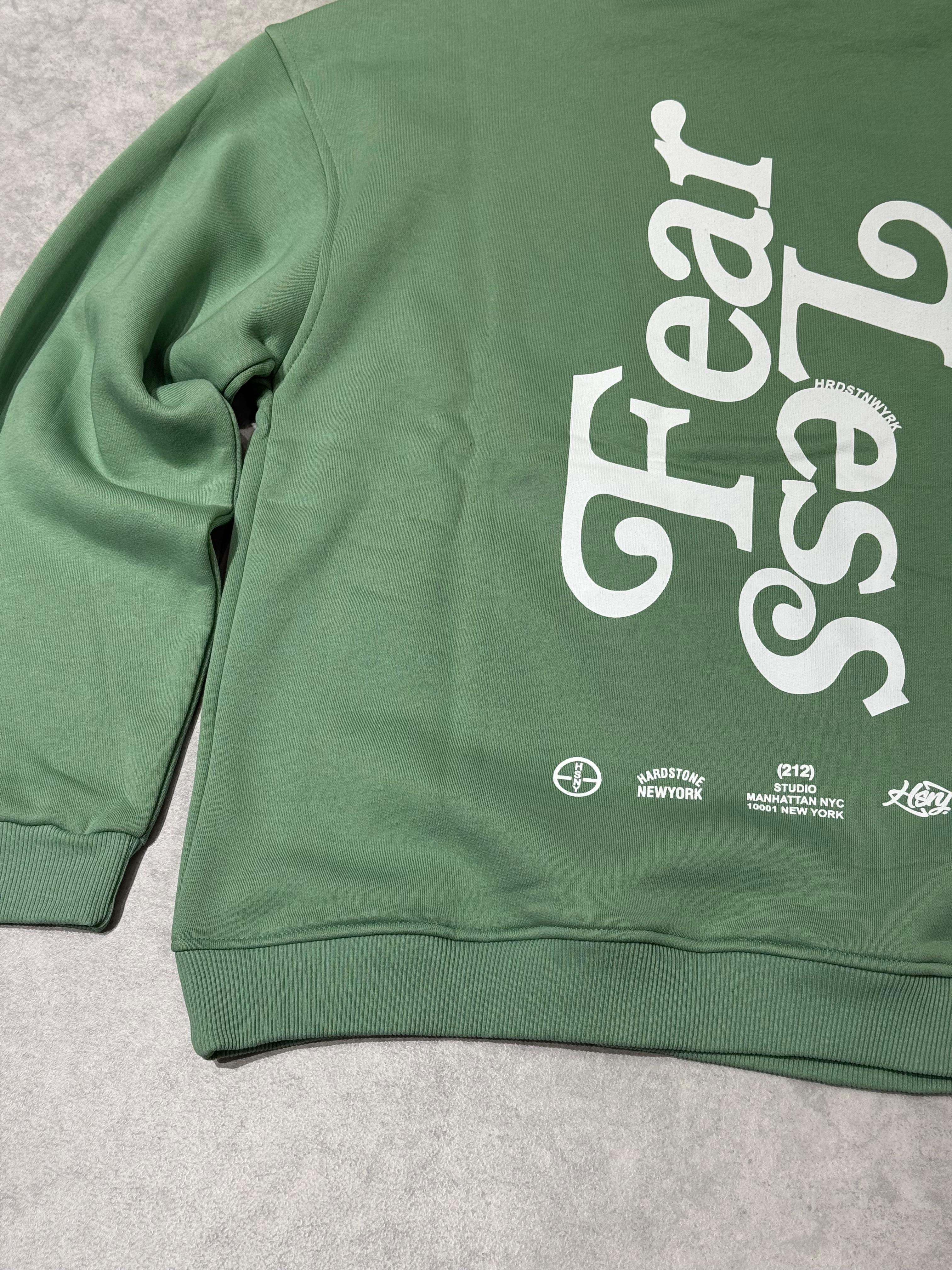Fear Less Baskılı Oversize Sweat