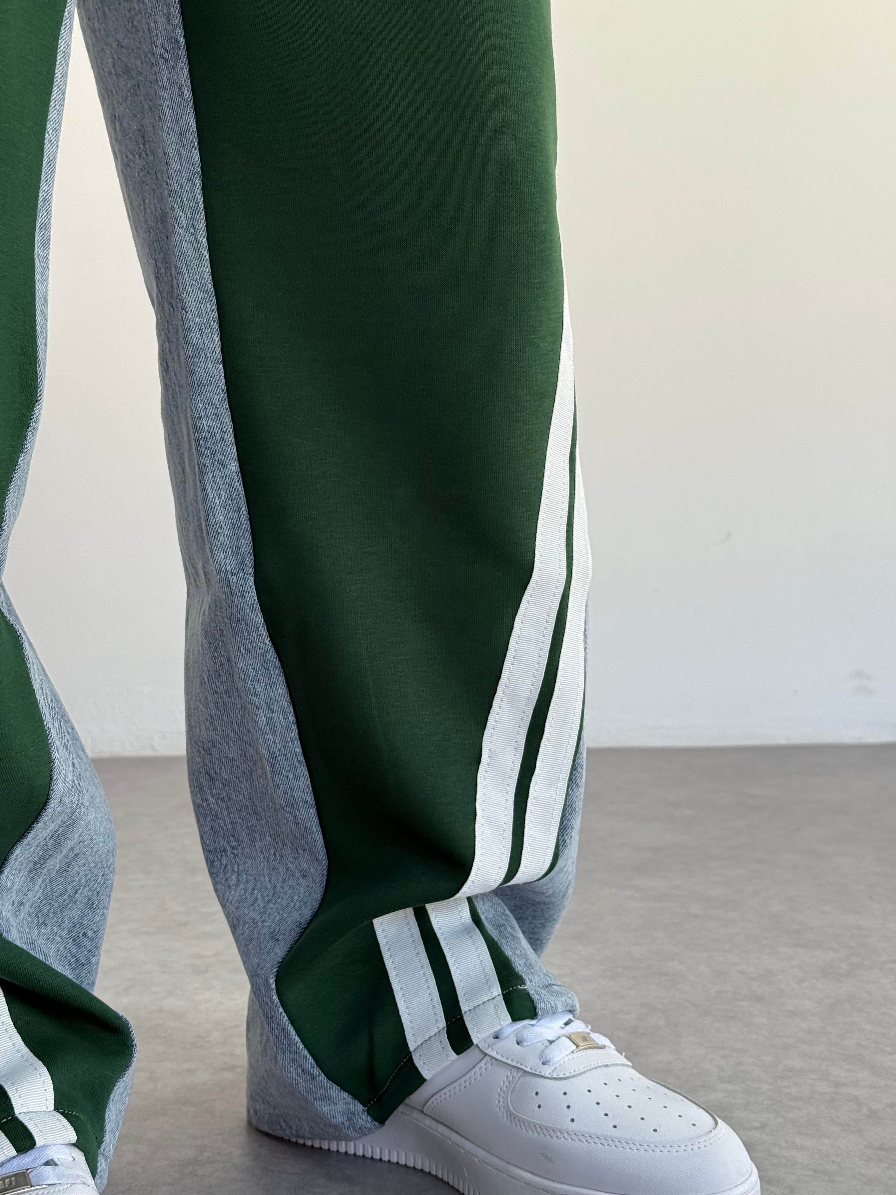 Unisex Şeritli Bol Pantolon 