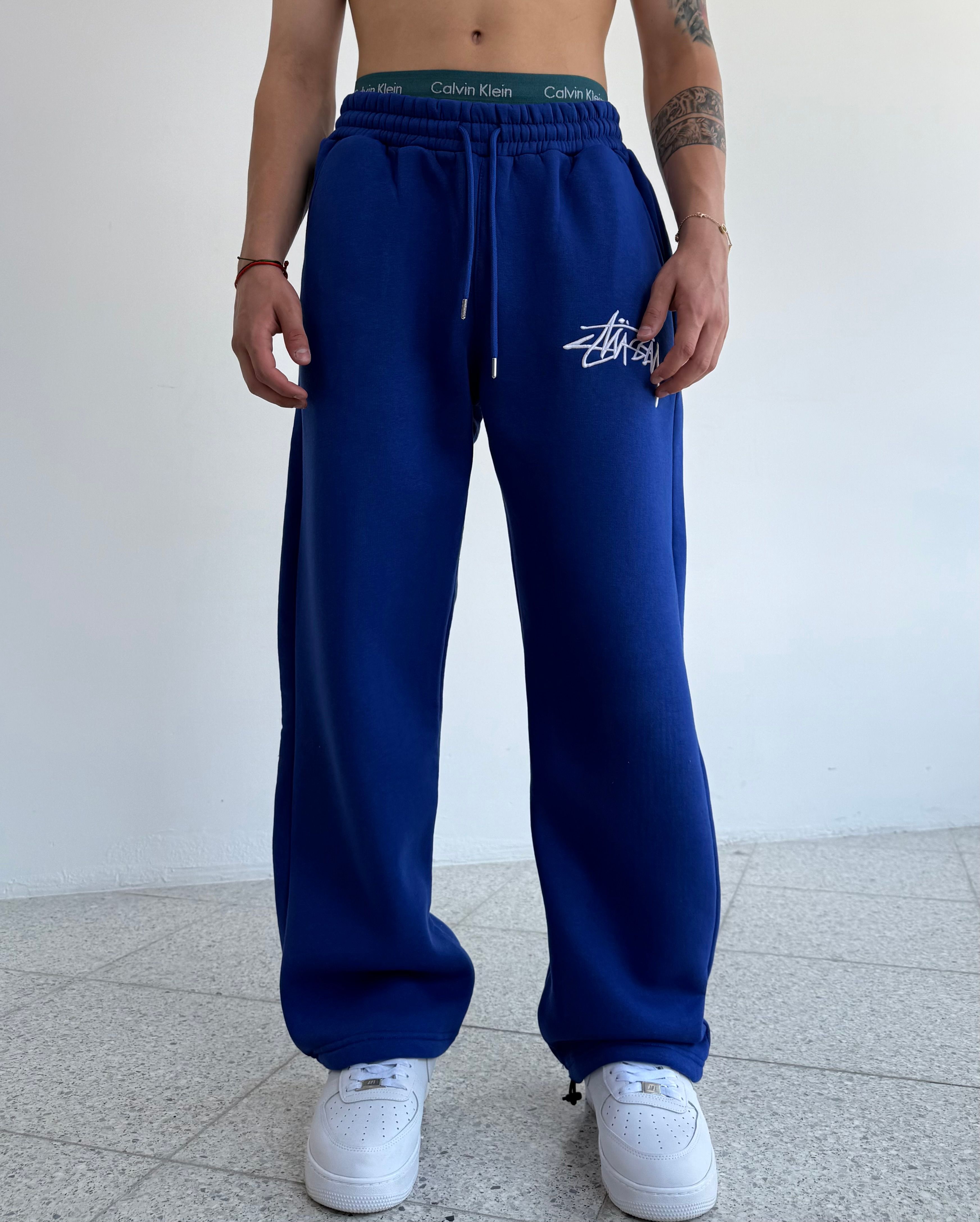 Kışlık Stussy Nakış Detay 3 İplik Şardonlu  Eşofman