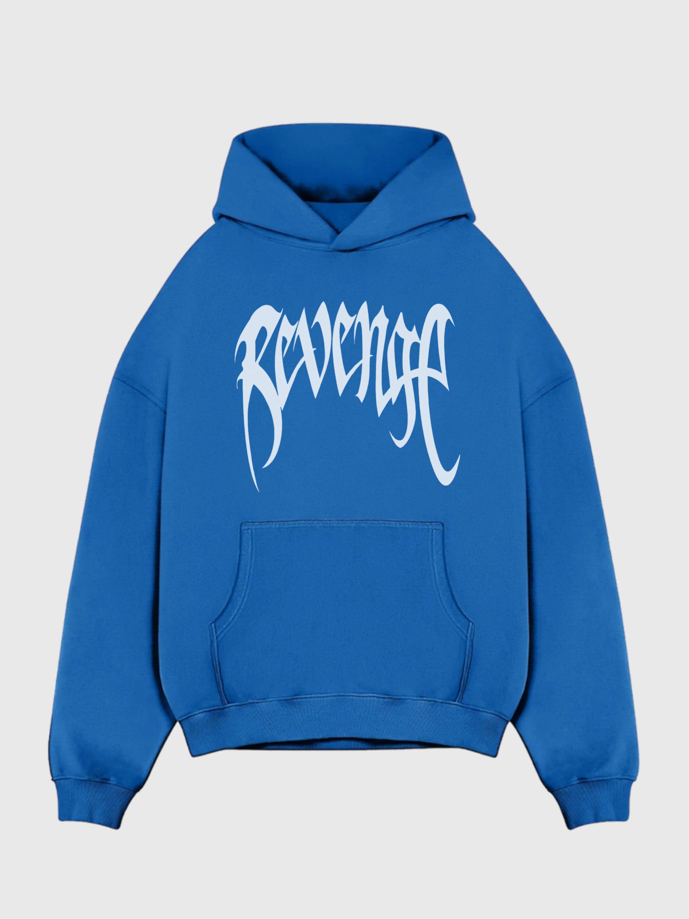 REVENGE Baskılı Oversize Sweatshirt - Saks Mavi