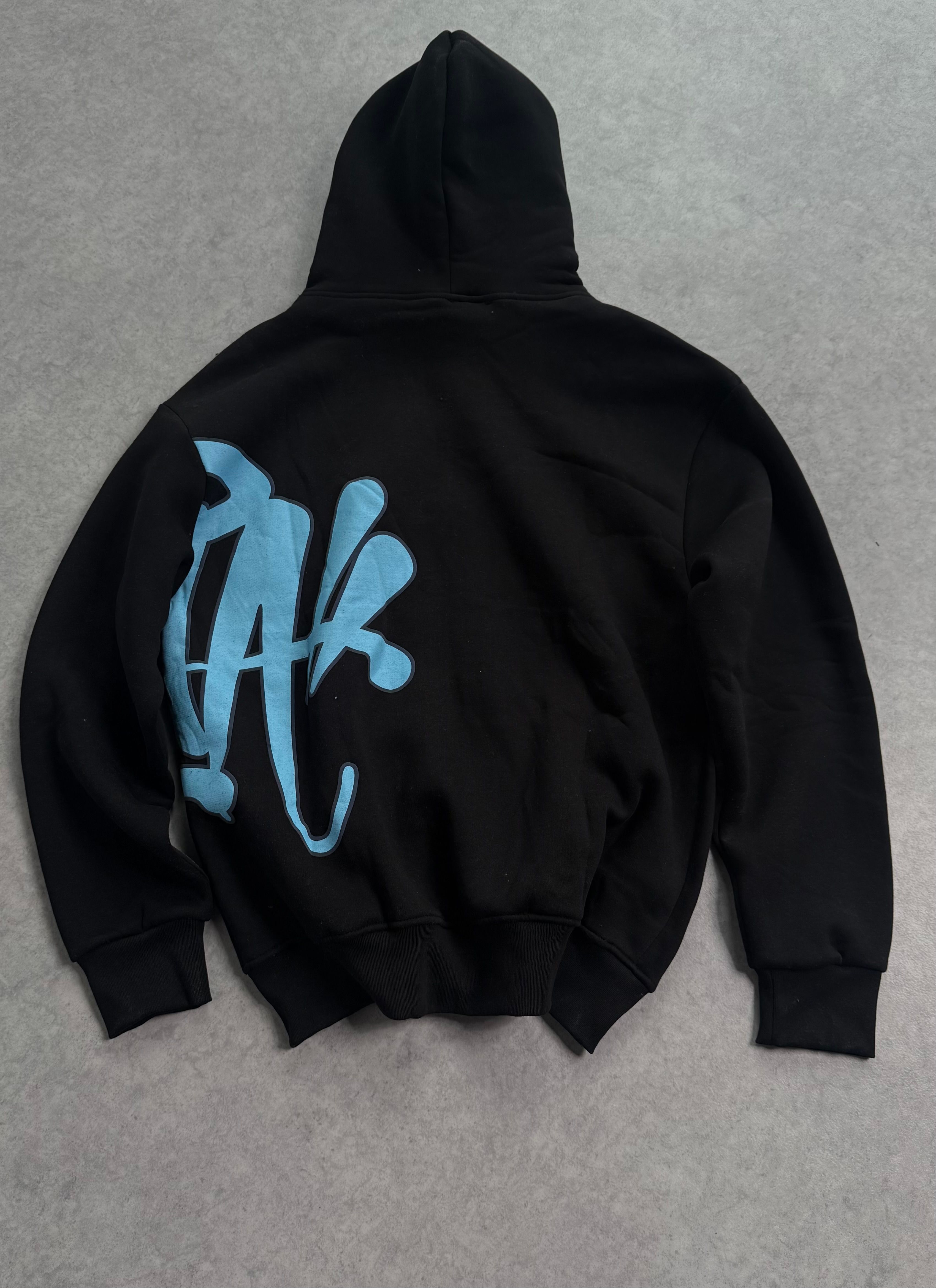 S Baskılı Oversize Zipp Hoodie 