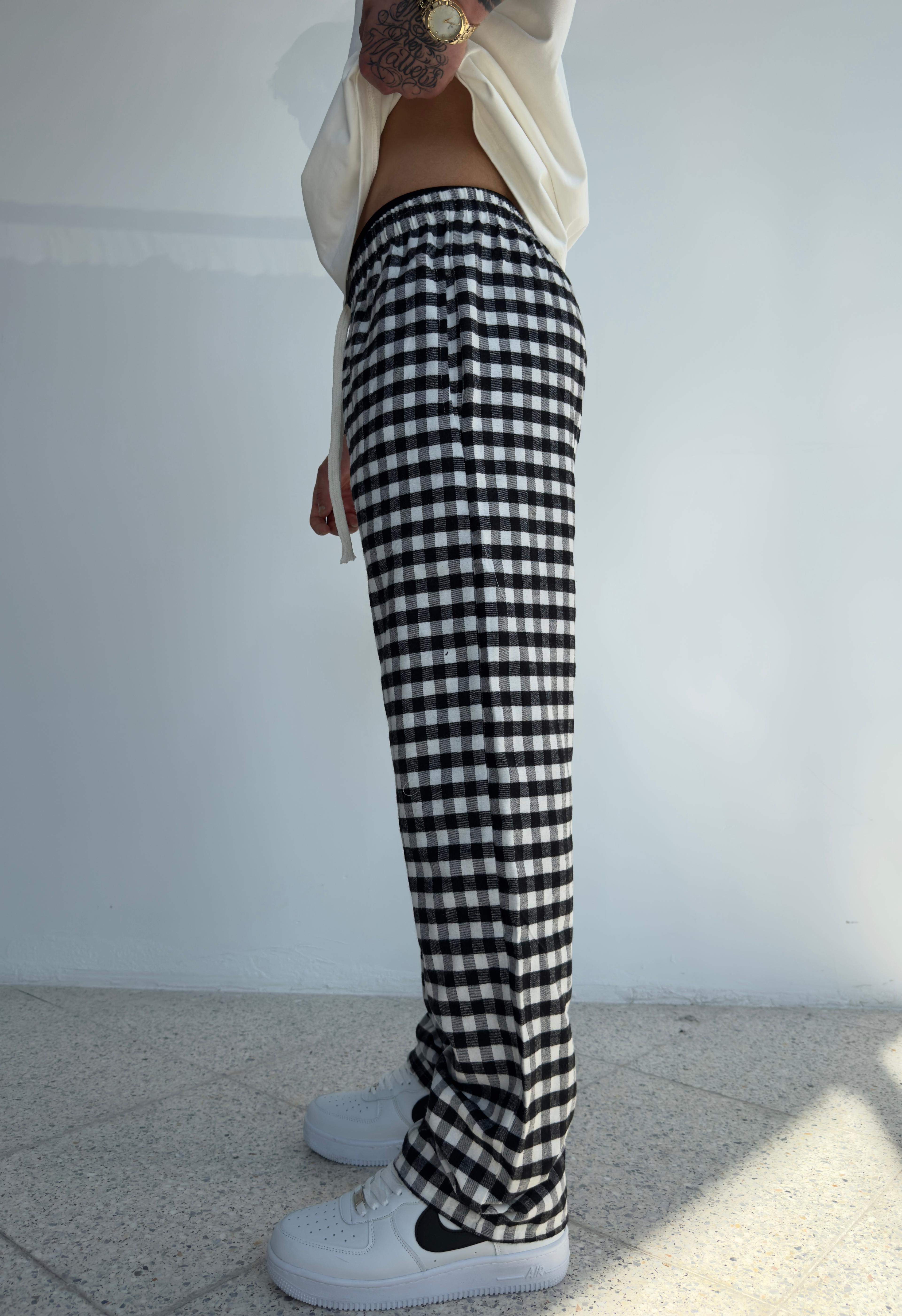 Yazlık İnce Kumaş Kareli Pijama Alt