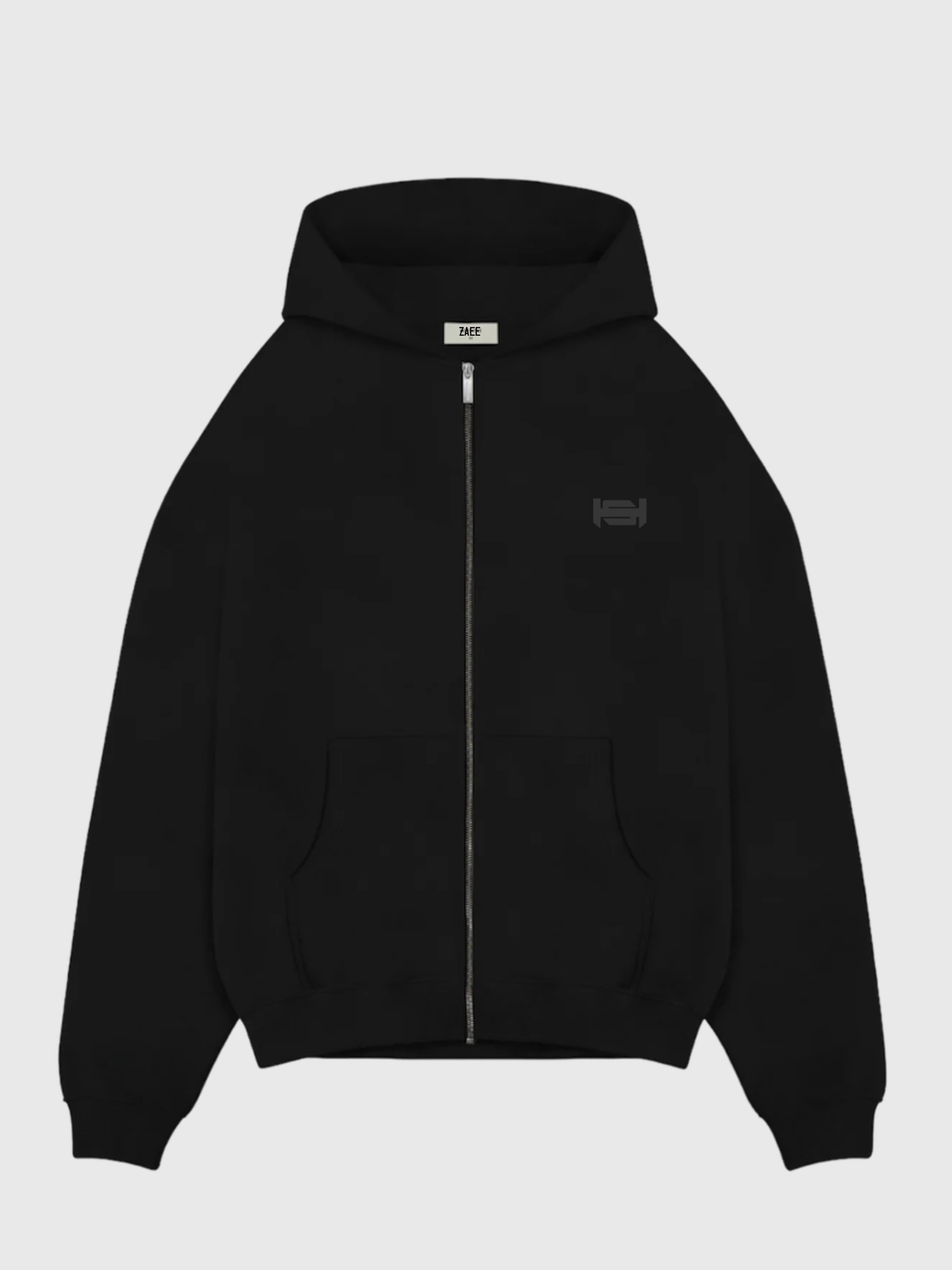 HS Basic Oversize Premium Zipp Hoodie  - Siyah