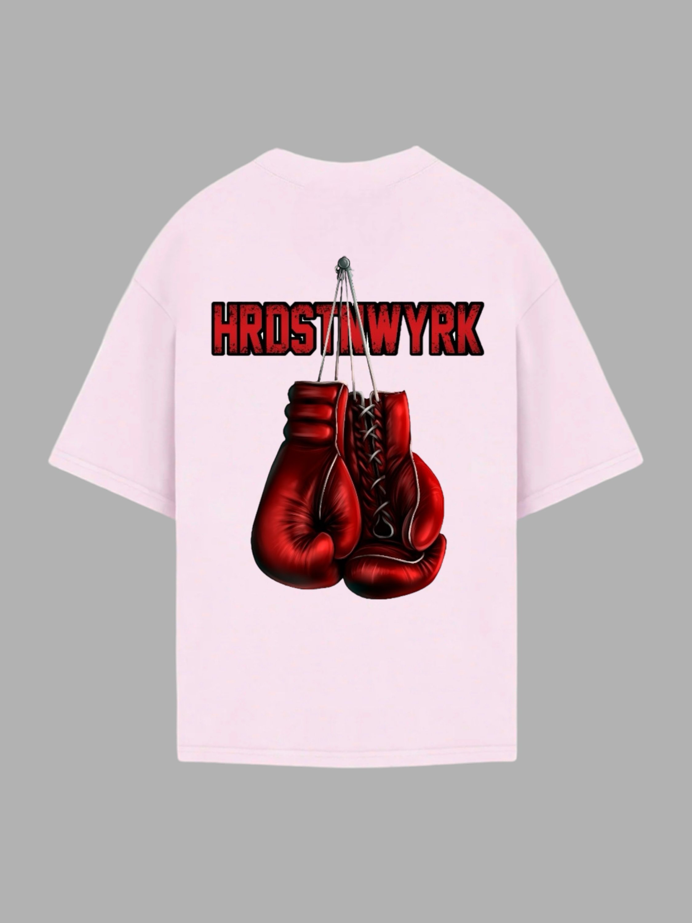 Boxing Glove Oversize Tişört - Pembe