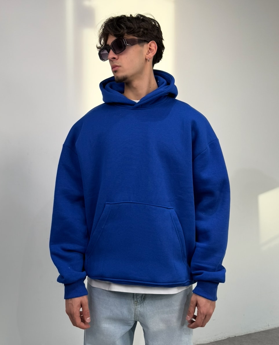 Oversize Basic Sweatshirt - Mavi