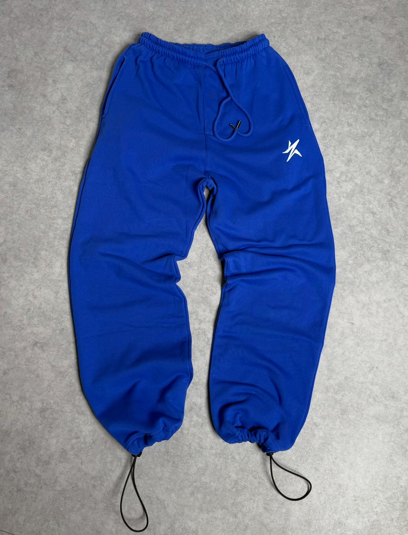 Deneme Serisi Kışlık Star Nakışlı Ayarlanabilir Paça Oversize  Eşofman Altı - Saks Mavi