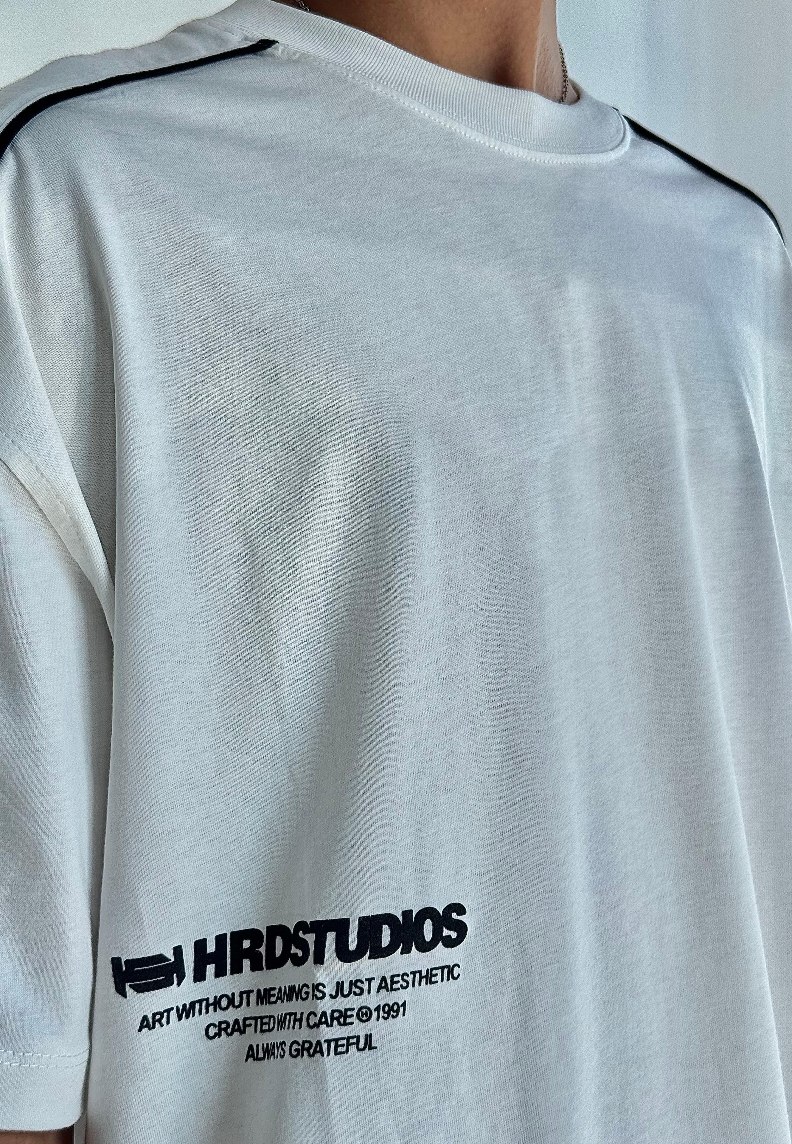 HRDSN Baskılı Biye Geçişli Oversize Tişört 