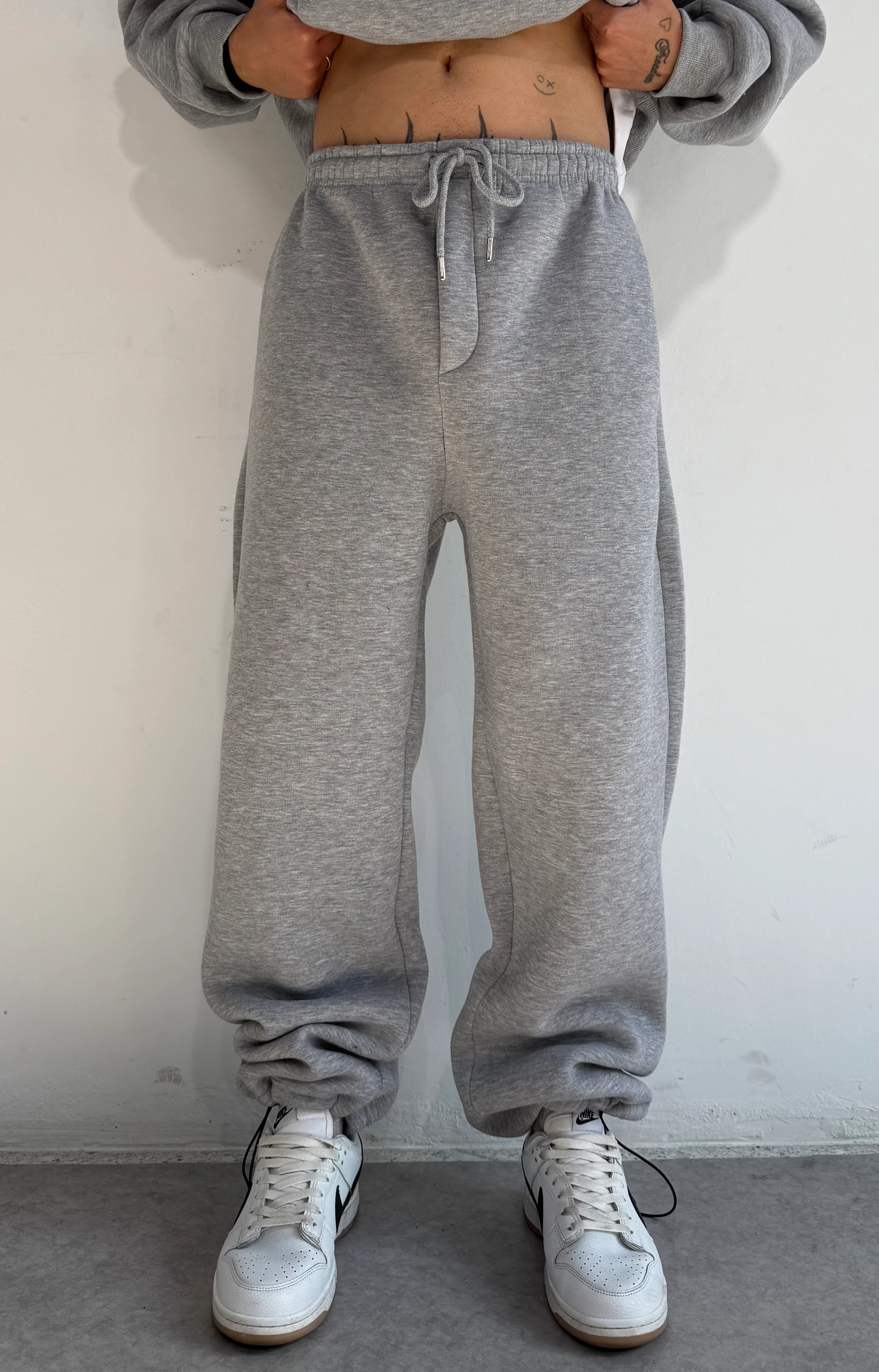 Kışlık Kumaş Ayarlanabilir Paça Baggy Eşofman Altı 