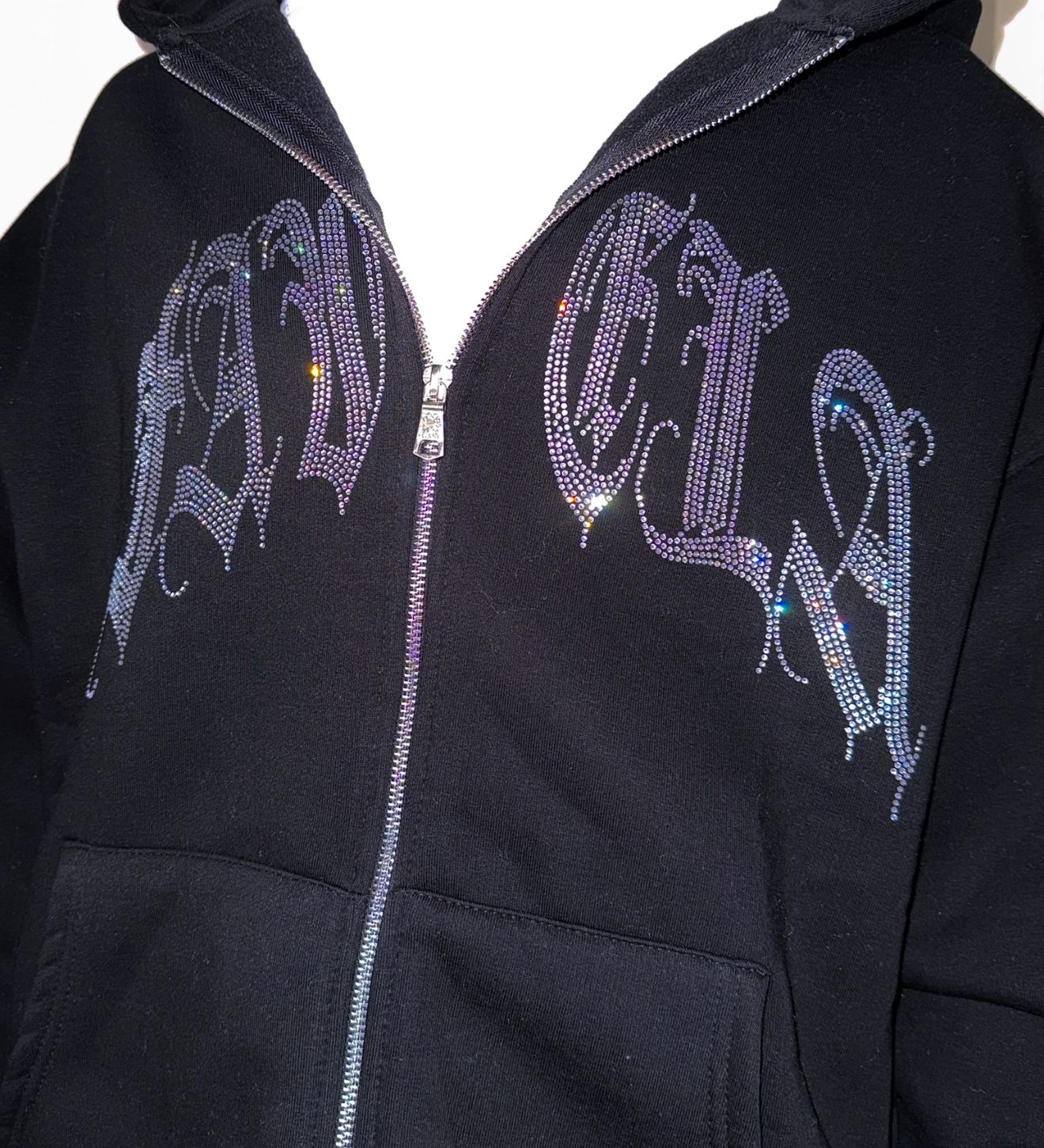 FV Taşlı Oversize Zipp Hoodie