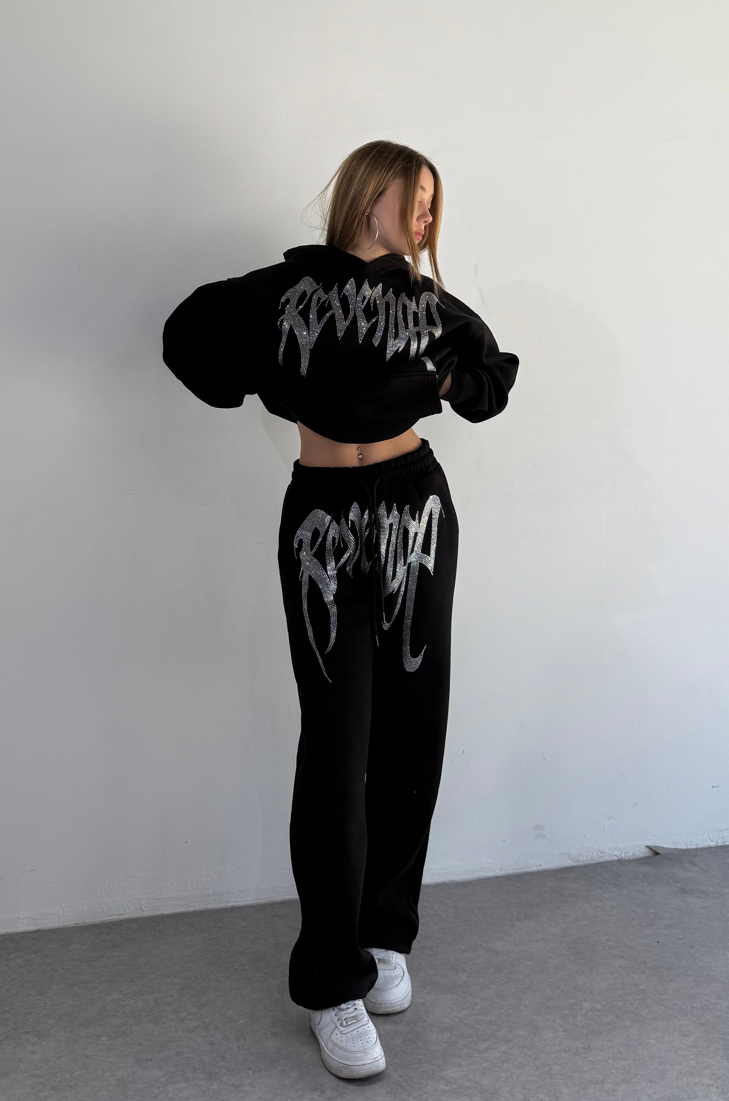 REVENGE taşlı Oversize Sweatshirt