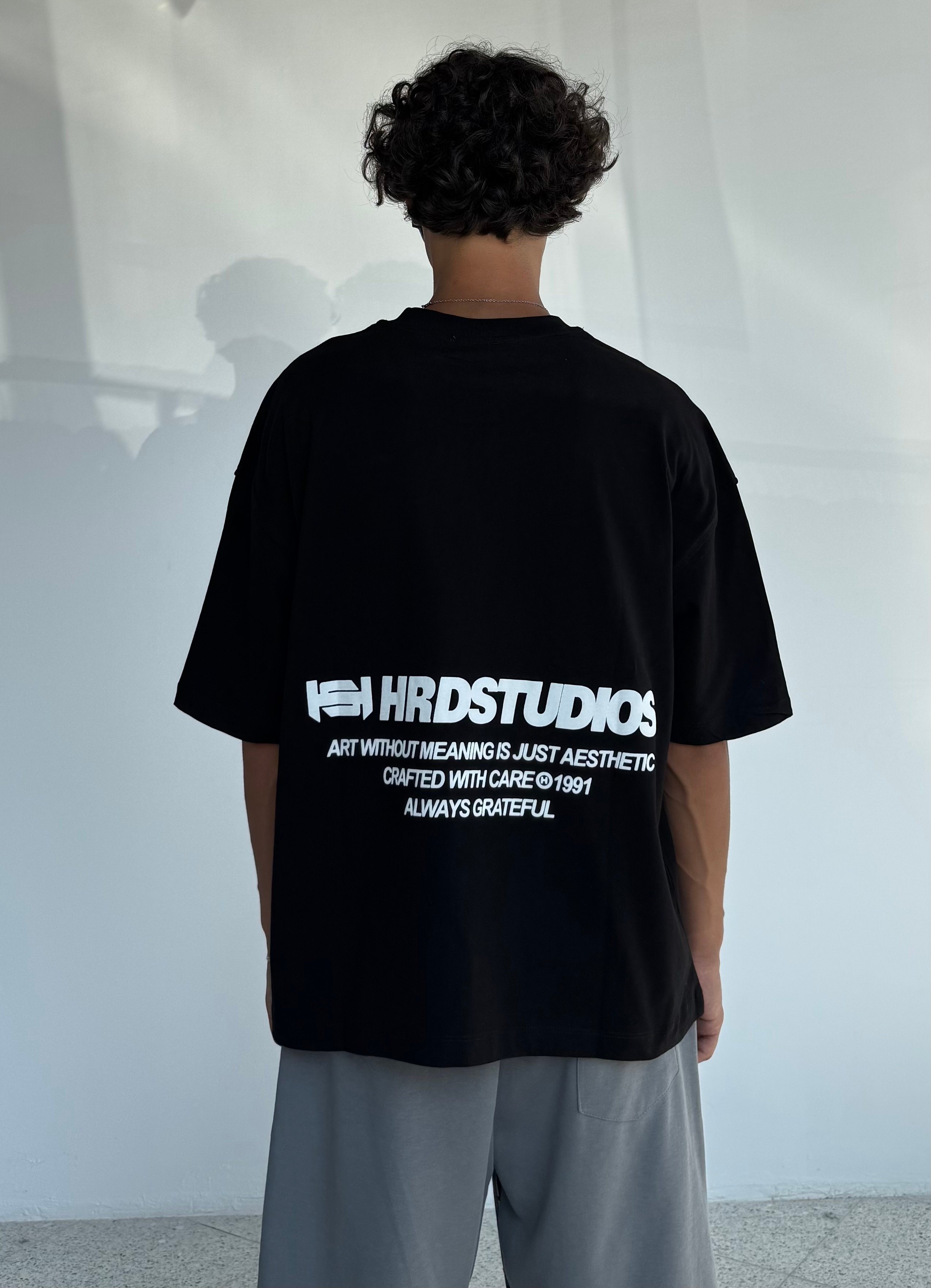 HS Baskılı Crop Boy Oversize Tişört